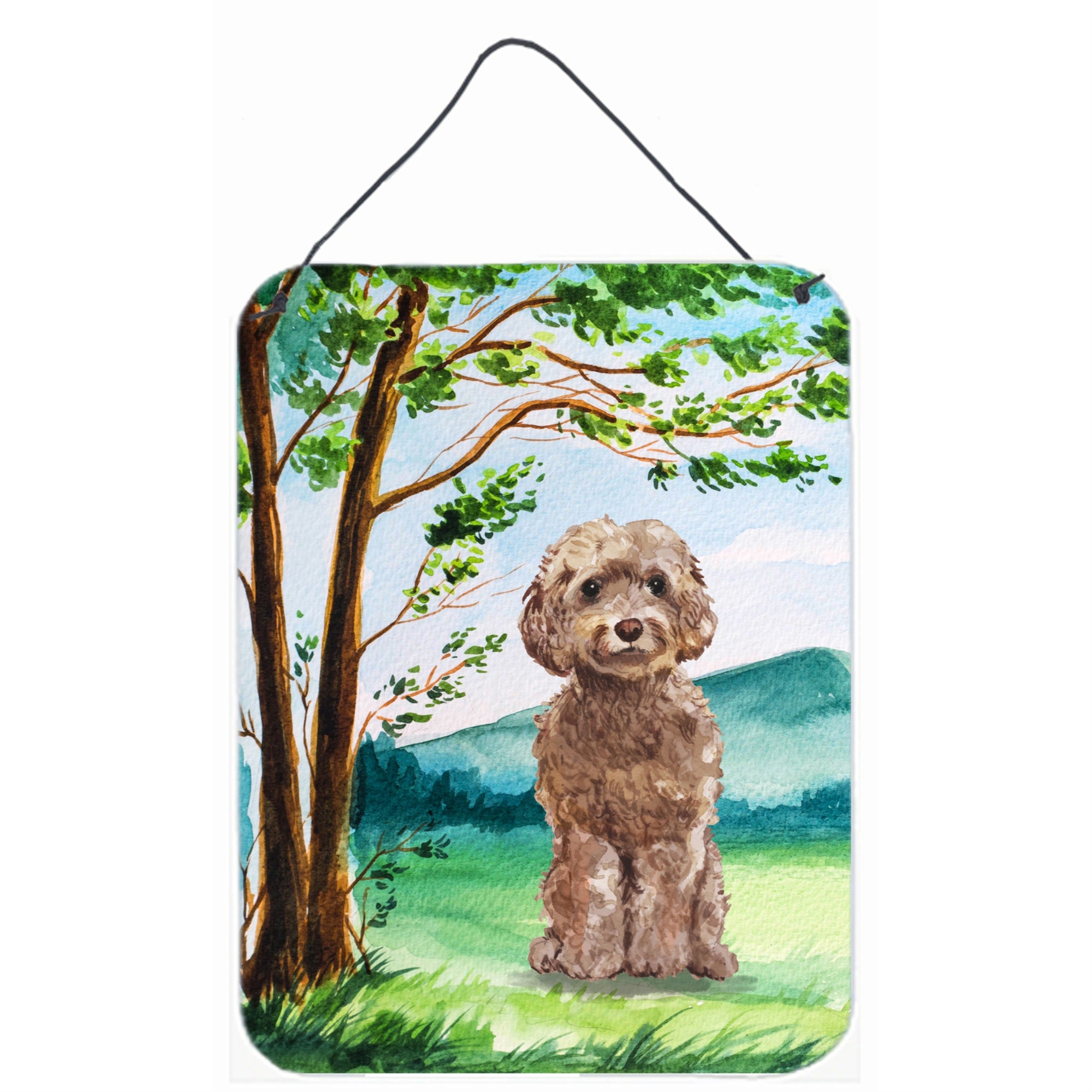 'Caroline'S Treasures Under The Tree Labradoodle Door Hanging Prints Wall-Decor, Multicolor''