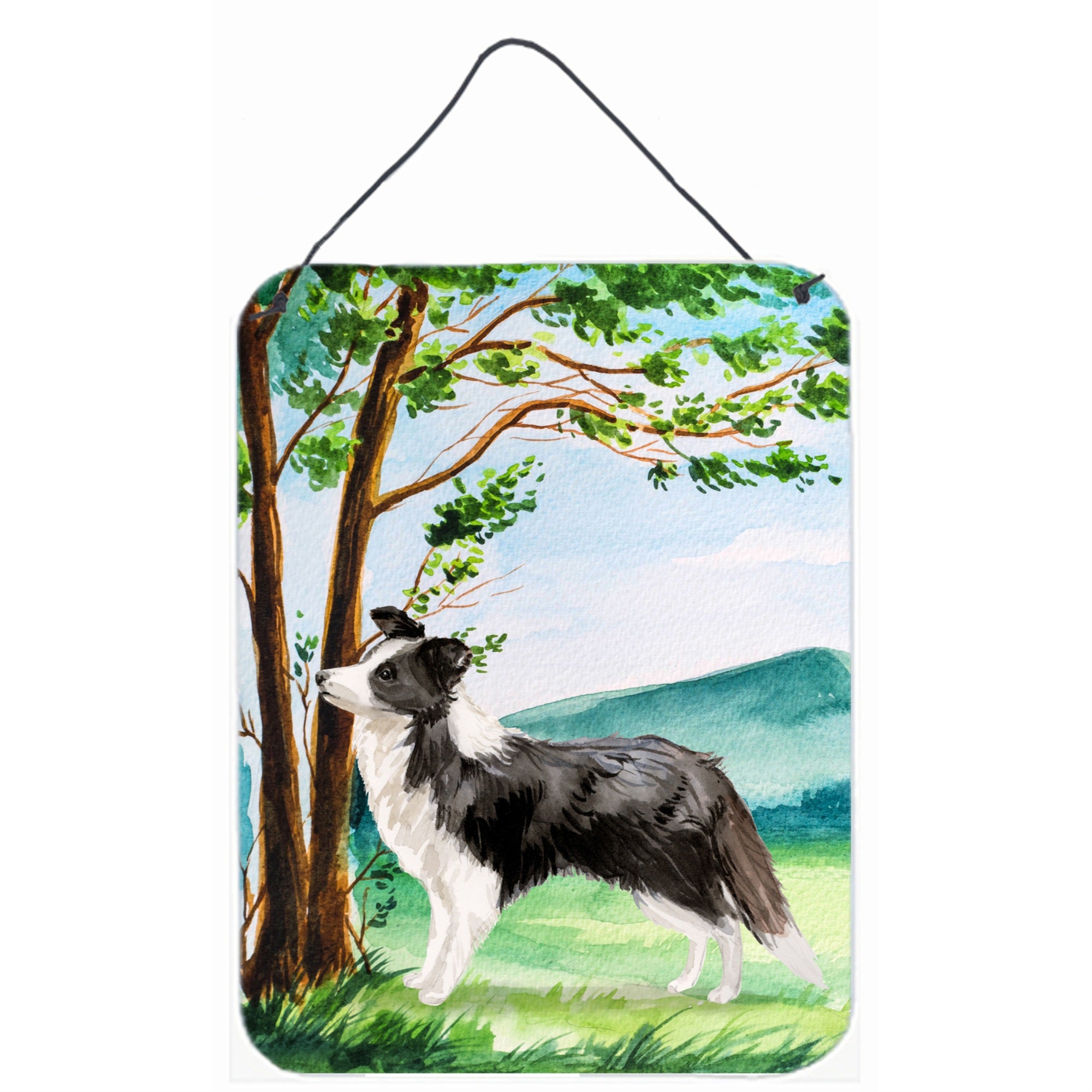 'Caroline'S Treasures Under The Tree Border Collie Door Hanging Prints Wall-Decor, Multicolor''