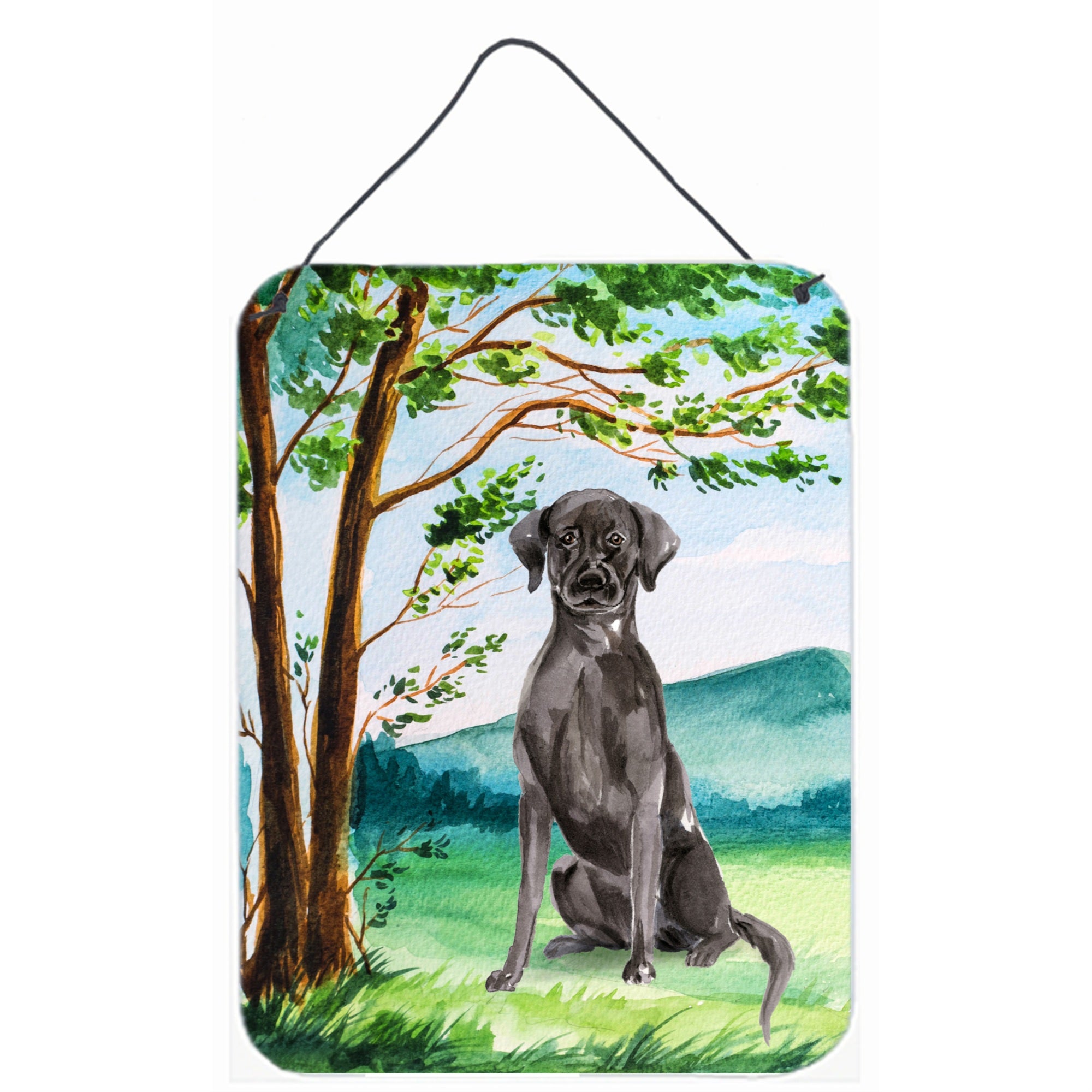 'Caroline'S Treasures Under The Tree Black Labrador Door Hanging Prints Wall-Decor, Multicolor''