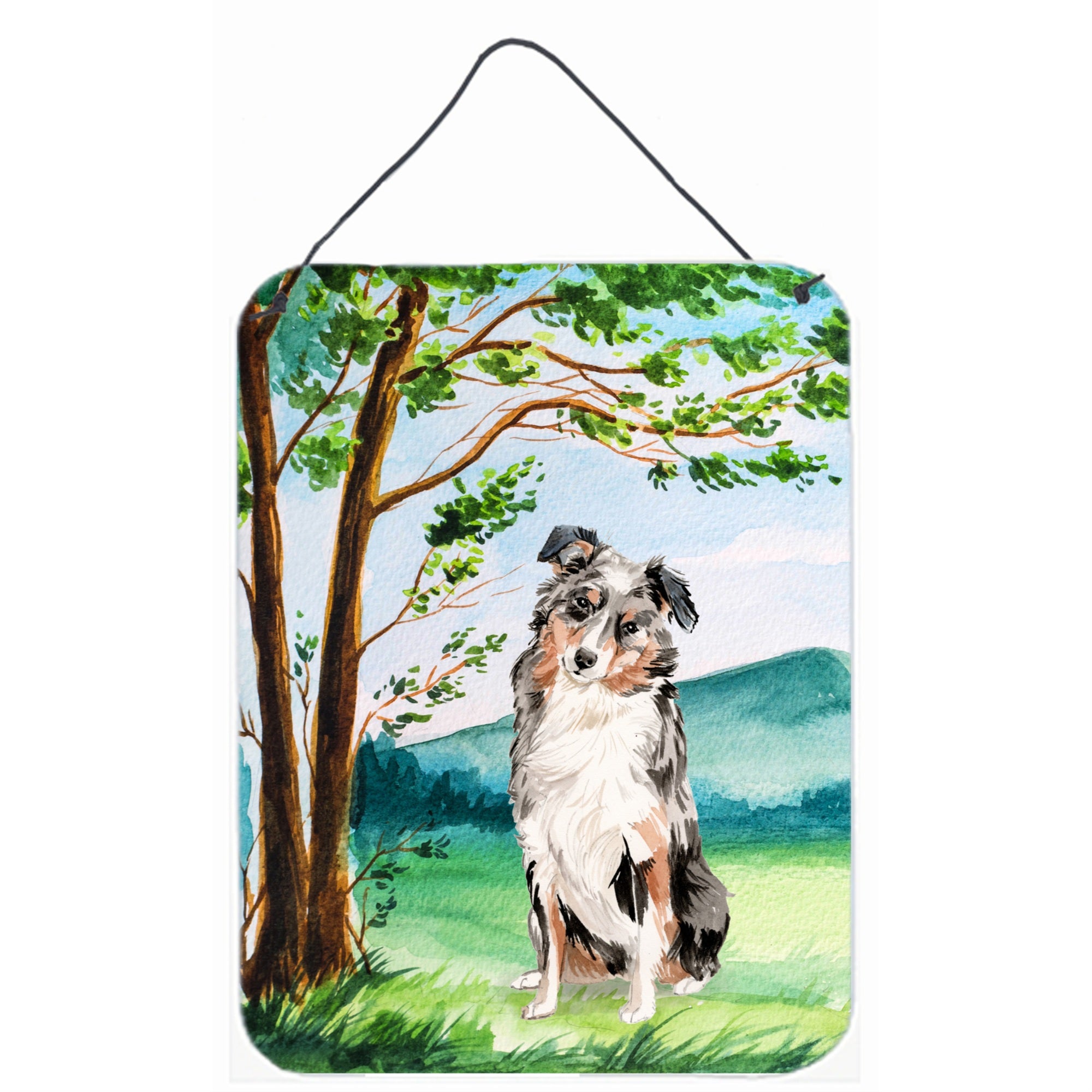 'Caroline'S Treasures Under The Tree Australian Shepherd Door Hanging Prints Wall-Decor, Multicolor''