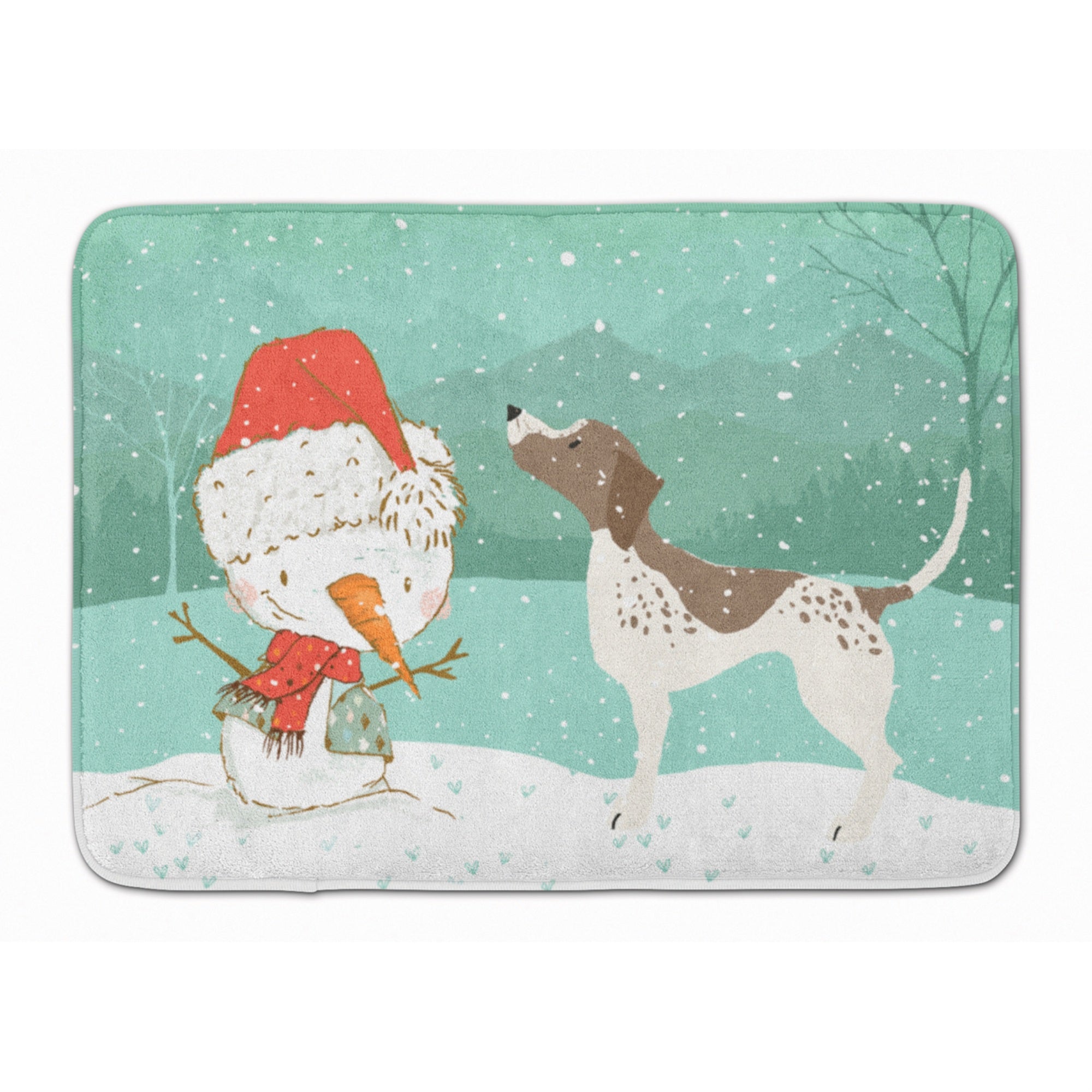 'Caroline'S Treasures German Shorthair Snowman Christmas Machine Washable Memory Foam Mat, Multicolor''