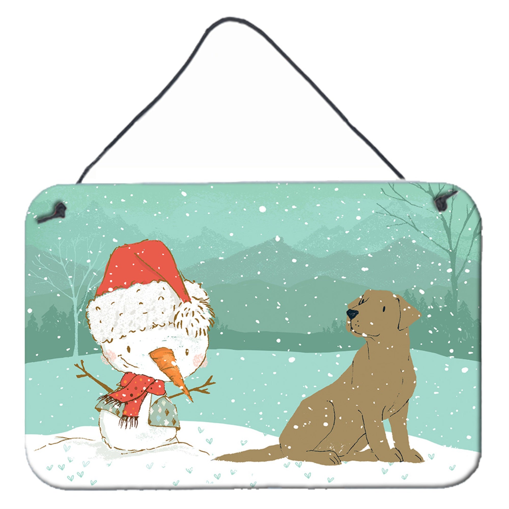 Caroline'S Treasures Snowman Chocolate Labrador Christmas Wall Or Door Hanging Prints