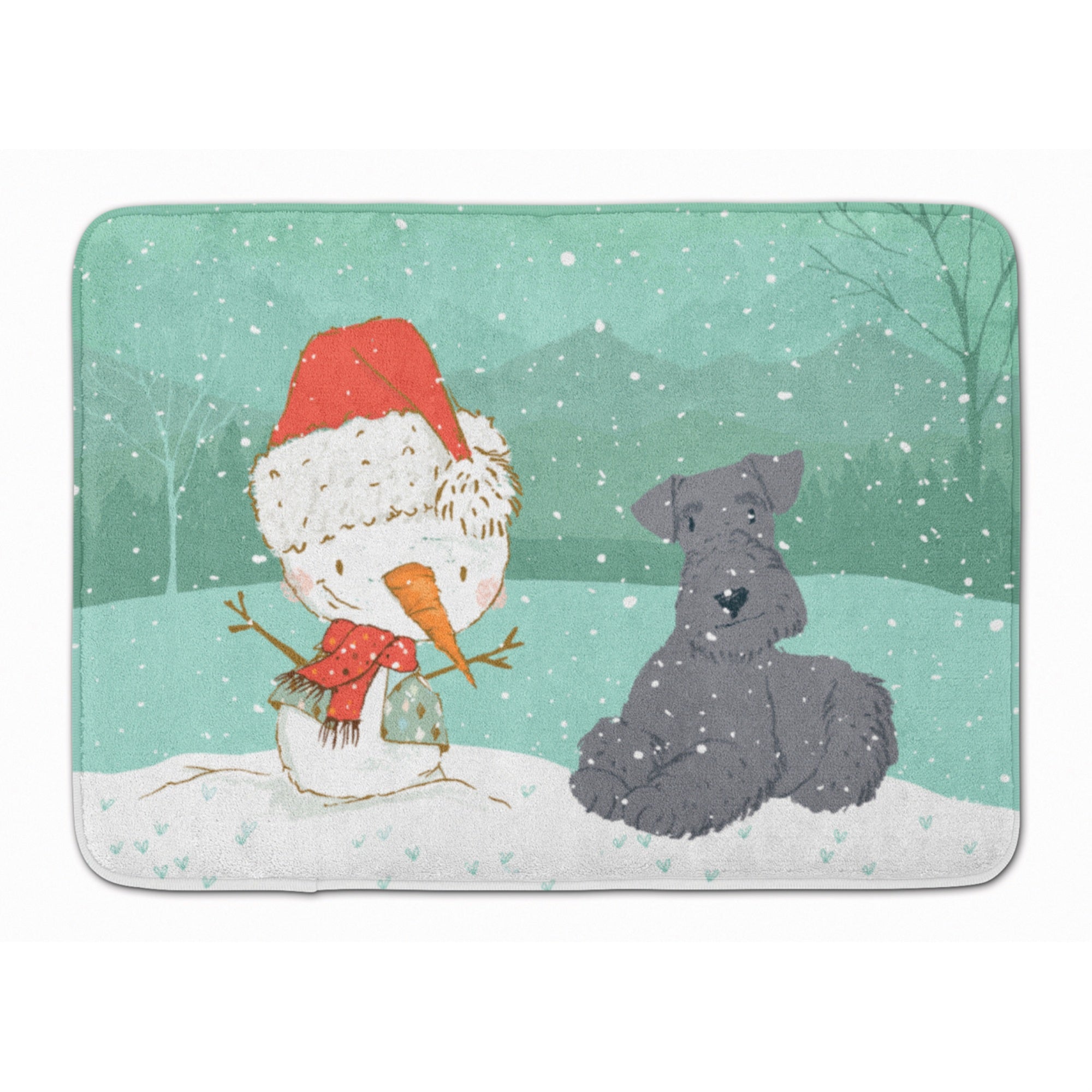 'Caroline'S Treasures Lakeland Terrier Snowman Christmas Machine Washable Memory Foam Mat, Multicolor''