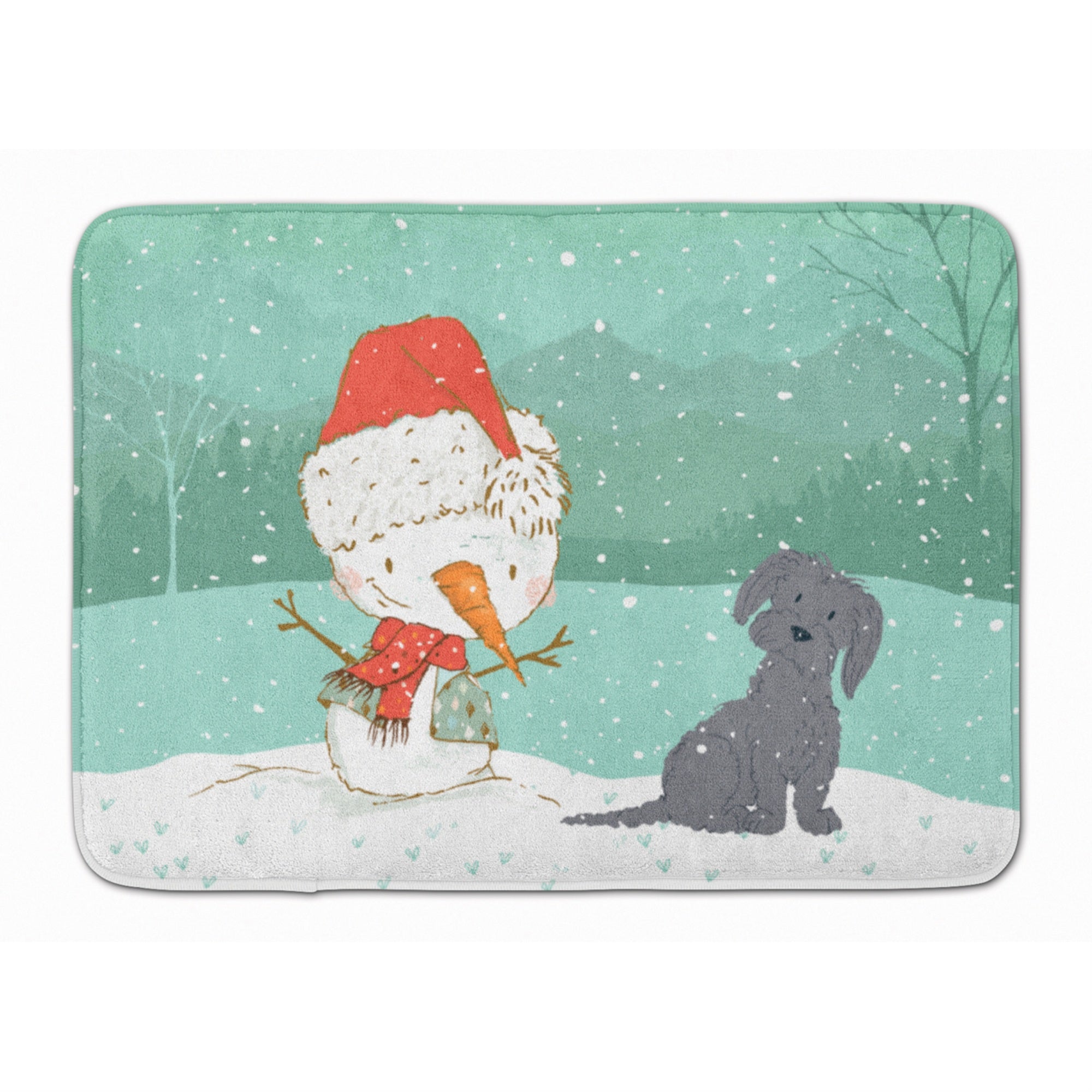 'Caroline'S Treasures Black Maltese Snowman Christmas Machine Washable Memory Foam Mat, Multicolor''