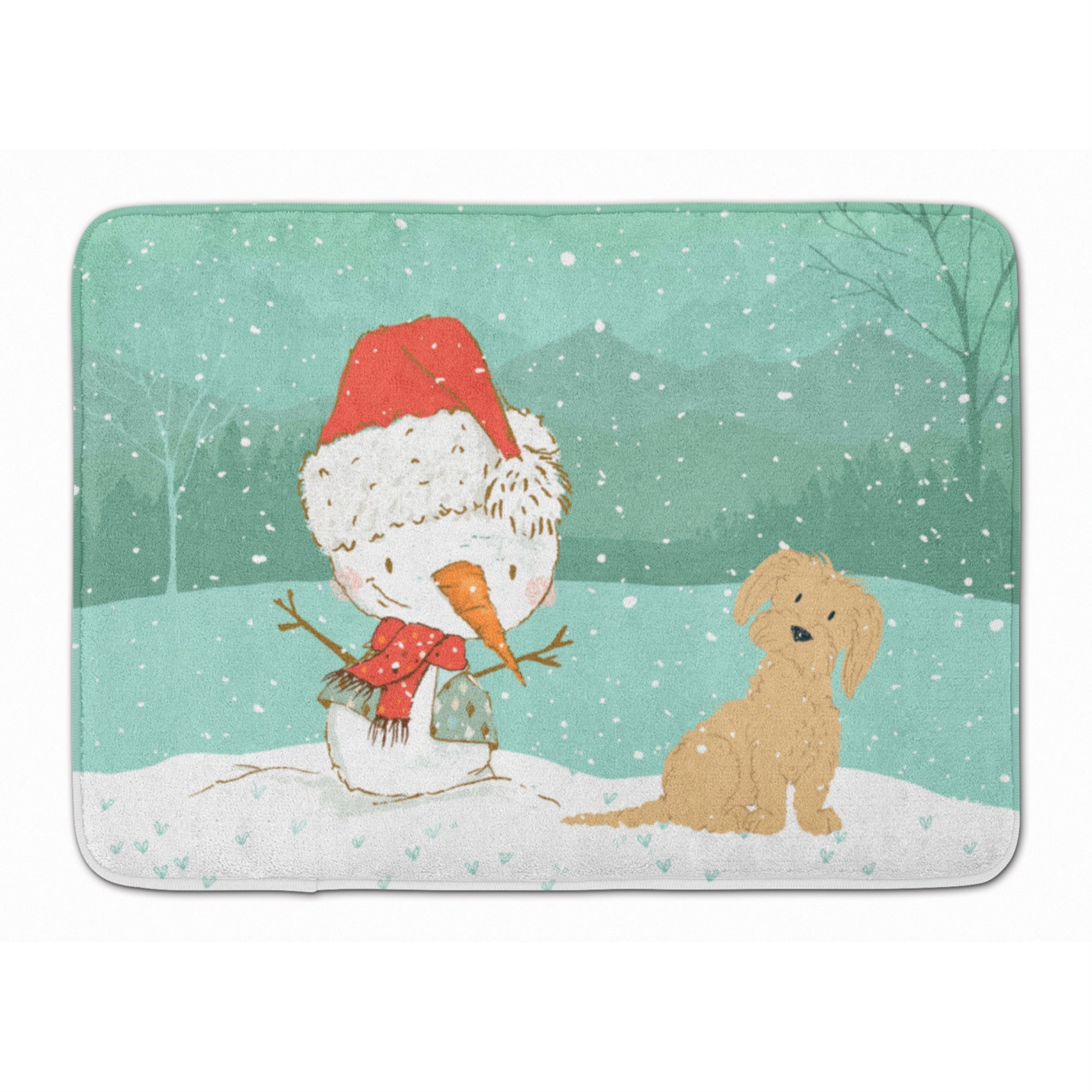 'Caroline'S Treasures Brown Maltese Snowman Christmas Machine Washable Memory Foam Mat, Multicolor''