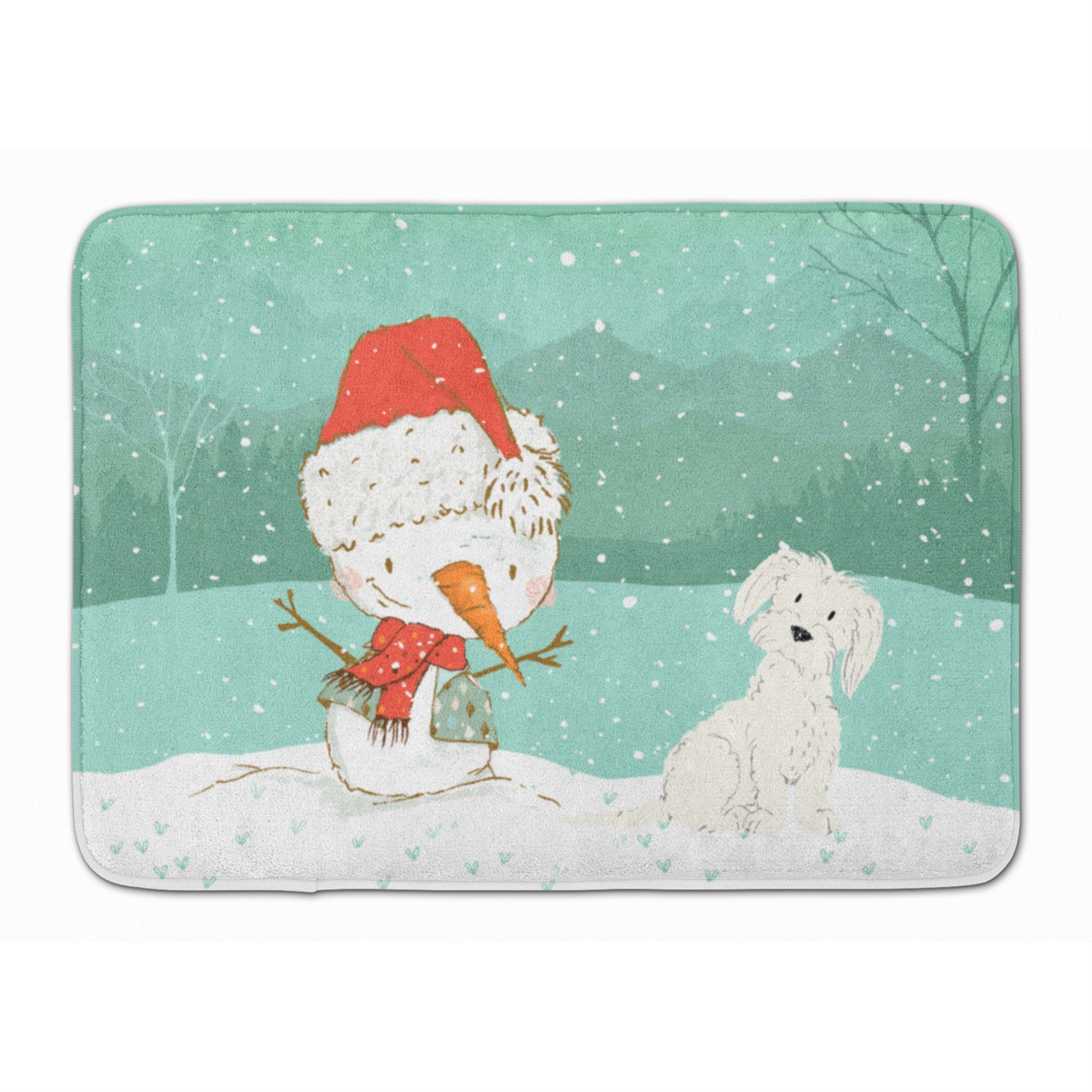 'Caroline'S Treasures Maltese Snowman Christmas Machine Washable Memory Foam Mat, Multicolor''