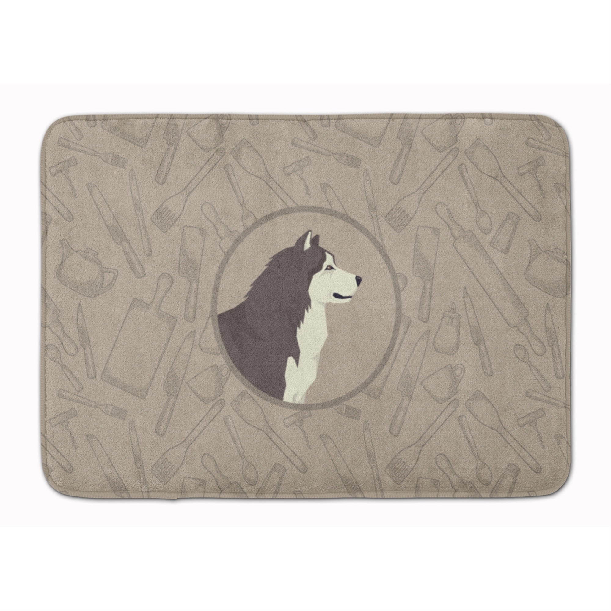 'Caroline'S Treasures Alaskan Malamute In The Kitchen Machine Washable Memory Foam Mat Doormats, Multicolor''