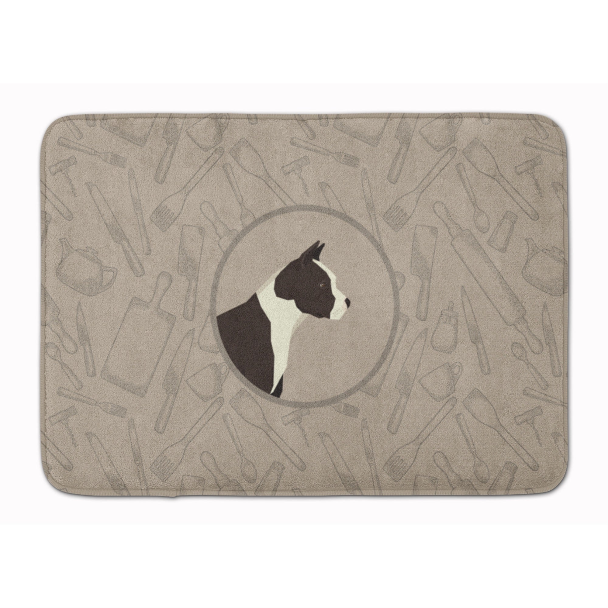 'Caroline'S Treasures American Staffordshire Terrier In The Kitchen Machine Washable Memory Foam Mat Doormats, Multicolor''