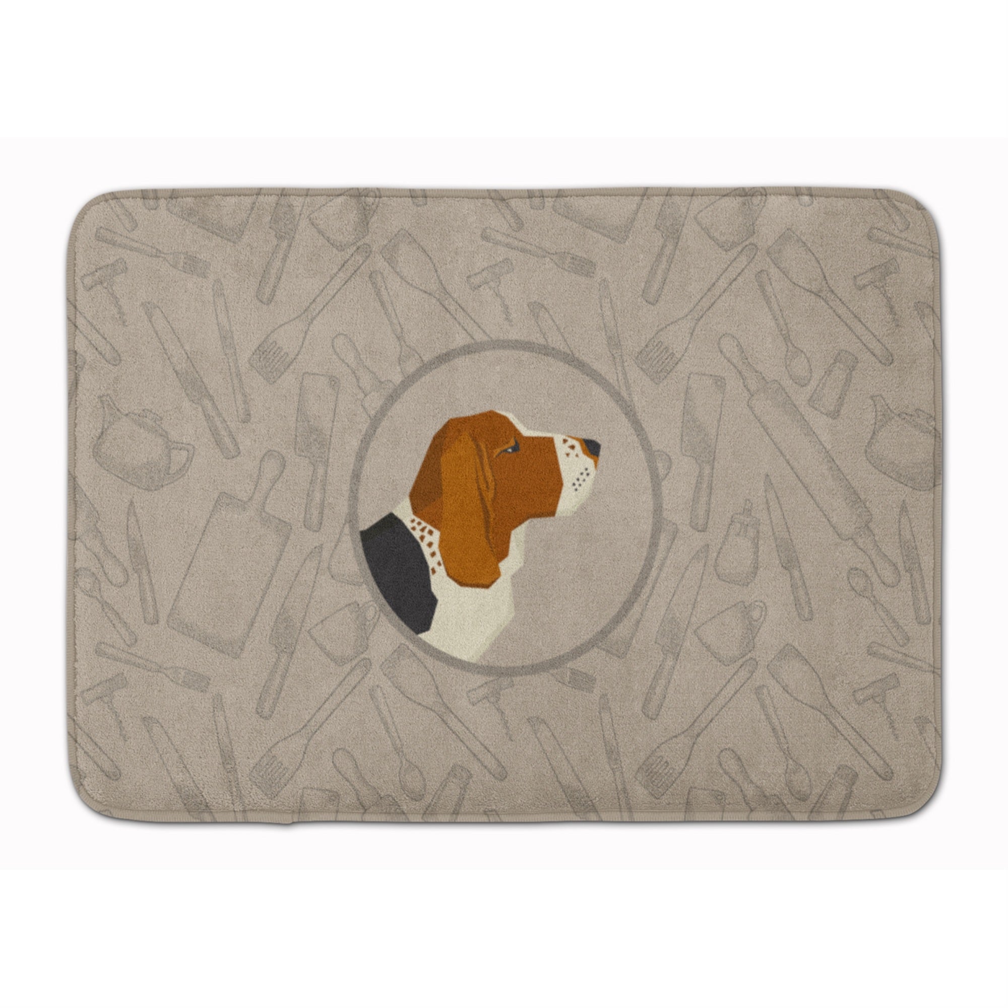 'Caroline'S Treasures Basset Hound In The Kitchen Machine Washable Memory Foam Mat Doormats, Multicolor''
