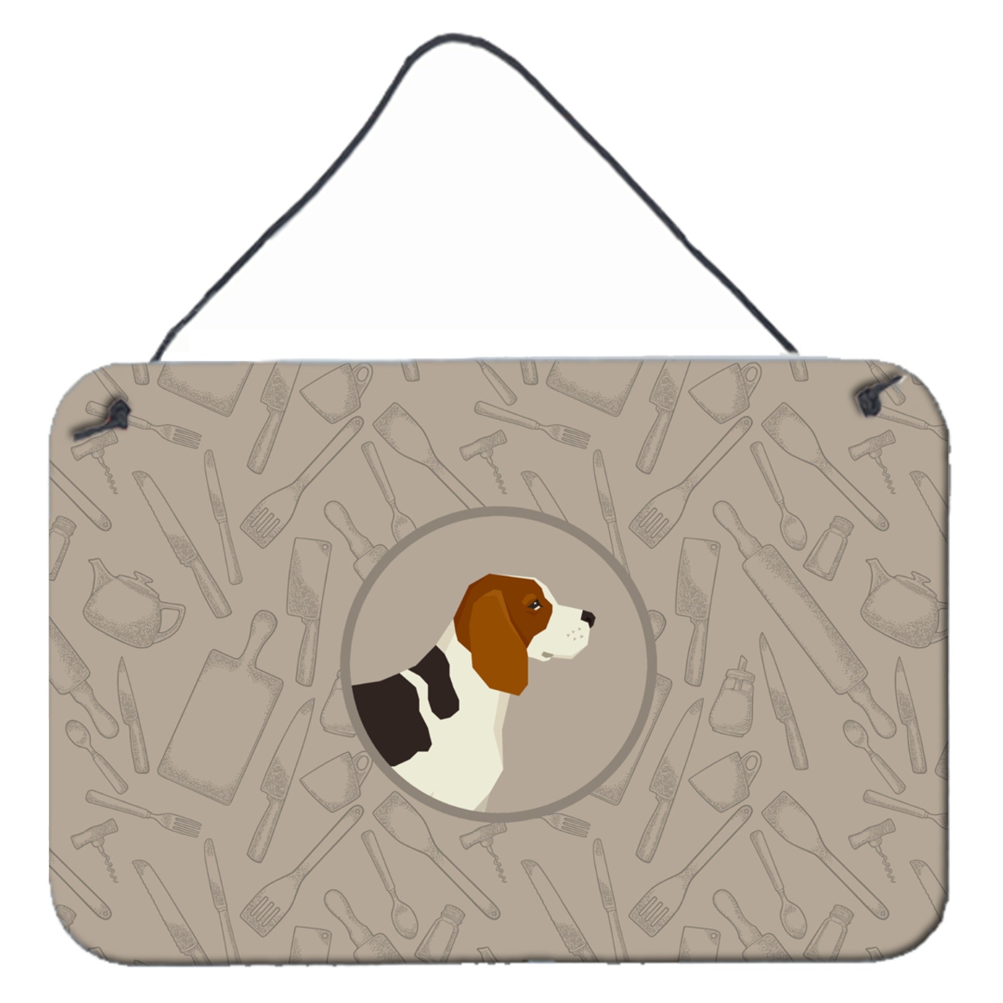 'Caroline'S Treasures Beagle In The Kitchen Door Hanging Prints Wall-Decor, Multicolor''