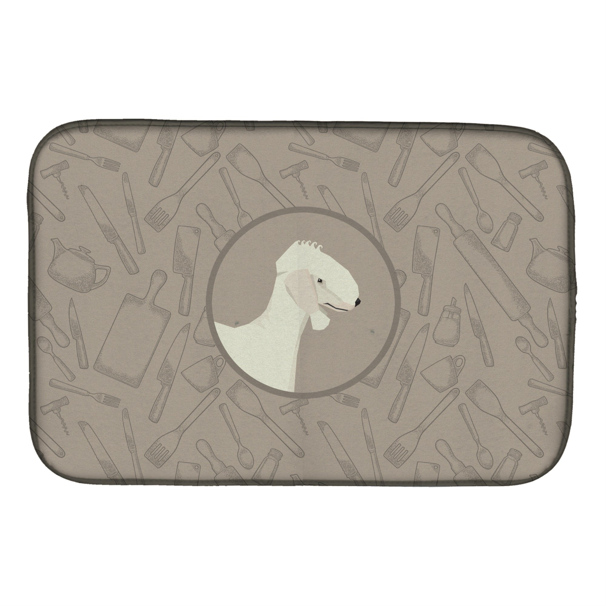 'Caroline'S Treasures Ck2167Ddm Bedlington Terrier In The Kitchen Dish-Drying-Mats, 14X21, Multicolor''