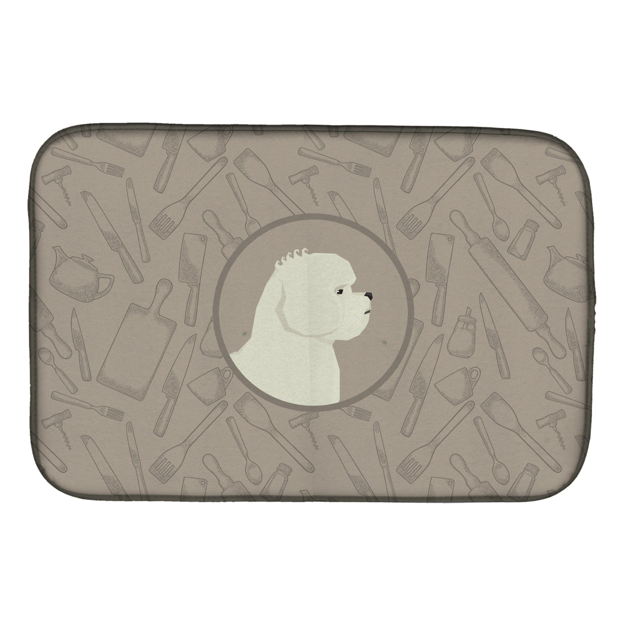 'Caroline'S Treasures Ck2168Ddm Bichon Frise In The Kitchen Dish-Drying-Mats, 14X21, Multicolor''