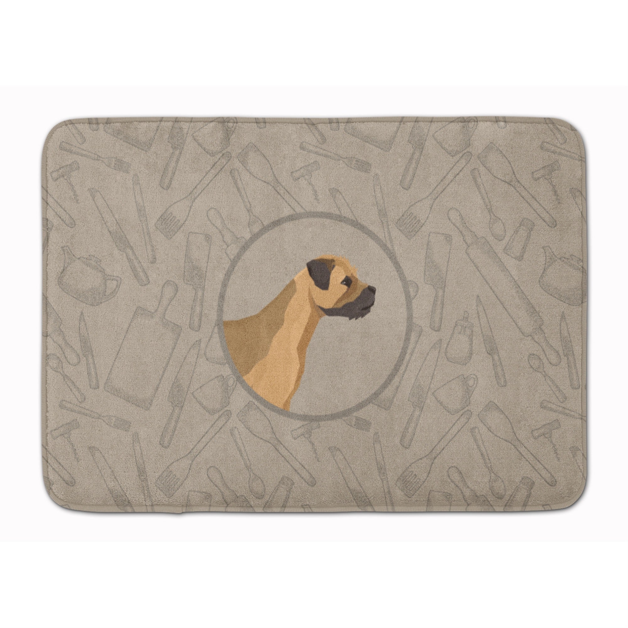 'Caroline'S Treasures Border Terrier In The Kitchen Machine Washable Memory Foam Mat Doormats, Multicolor''