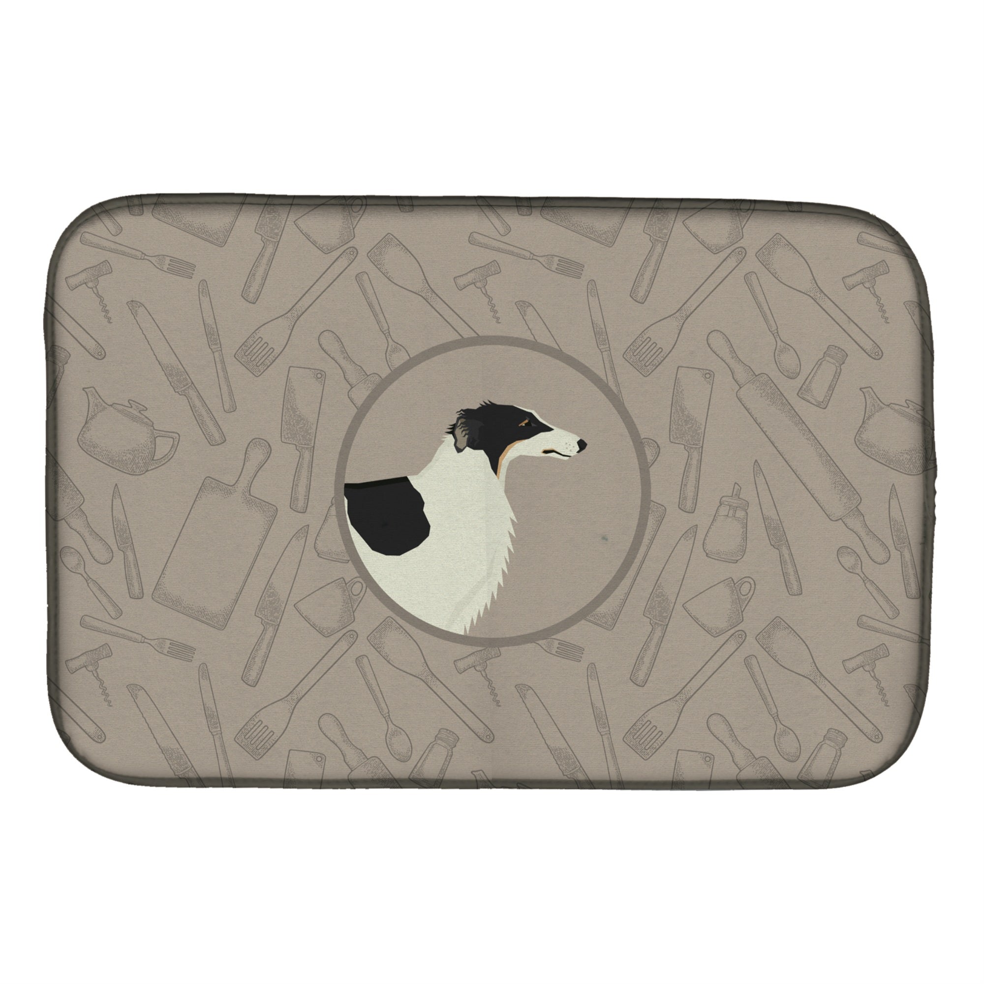 'Caroline'S Treasures Ck2171Ddm Borzoi In The Kitchen Dish-Drying-Mats, 14X21, Multicolor''