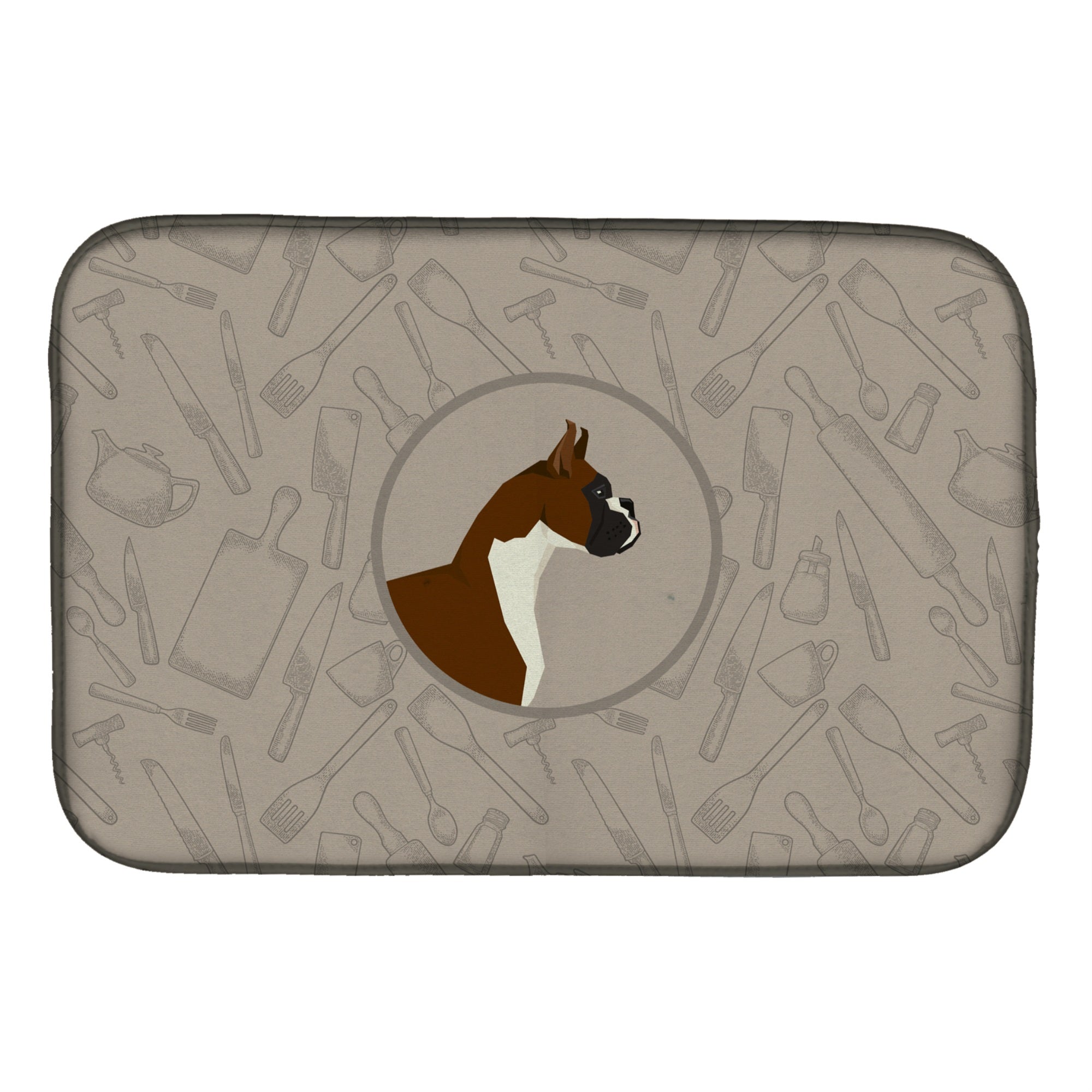 'Caroline'S Treasures Ck2173Ddm Boxer In The Kitchen Dish-Drying-Mats, 14X21, Multicolor''