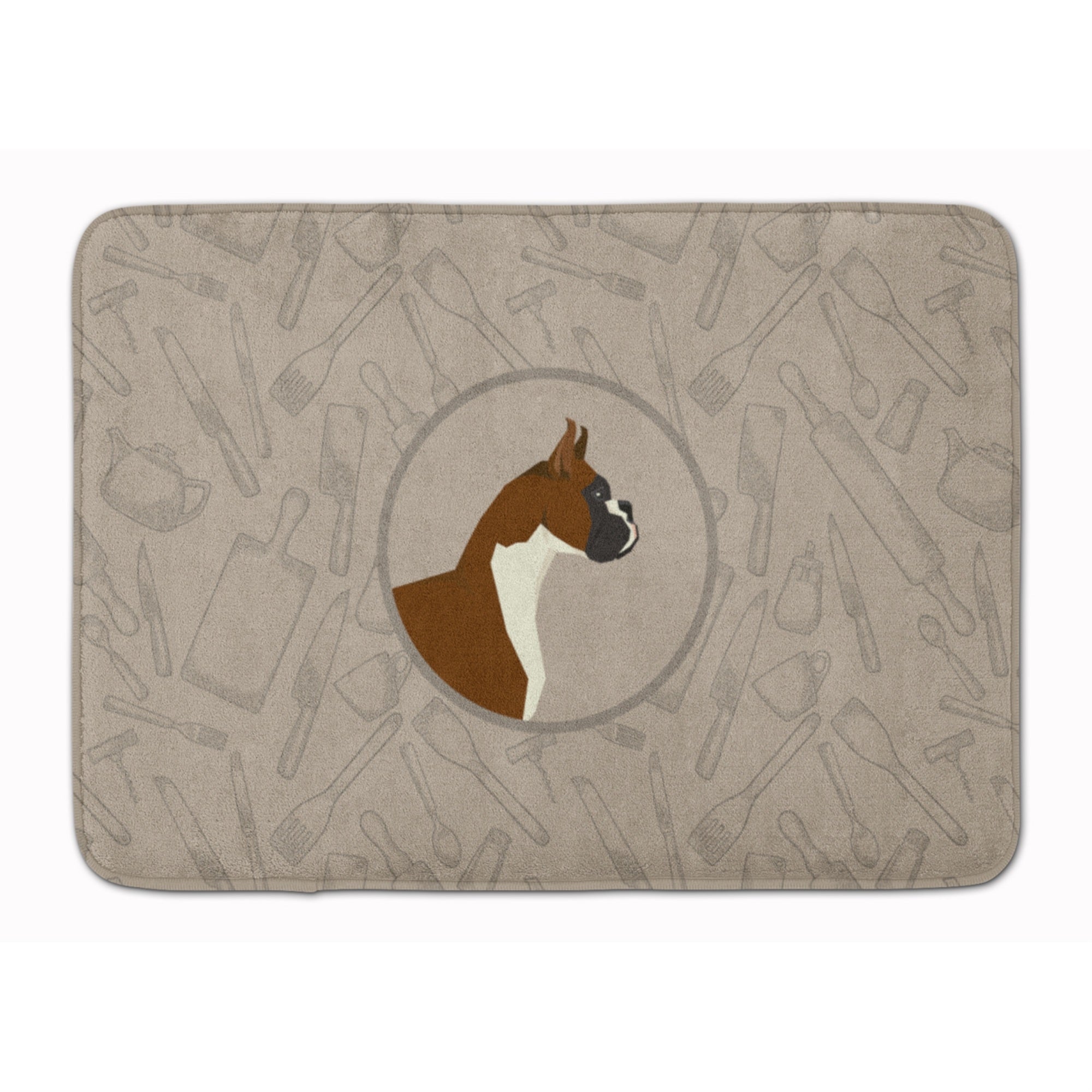 'Caroline'S Treasures Boxer In The Kitchen Machine Washable Memory Foam Mat Doormats, Multicolor''