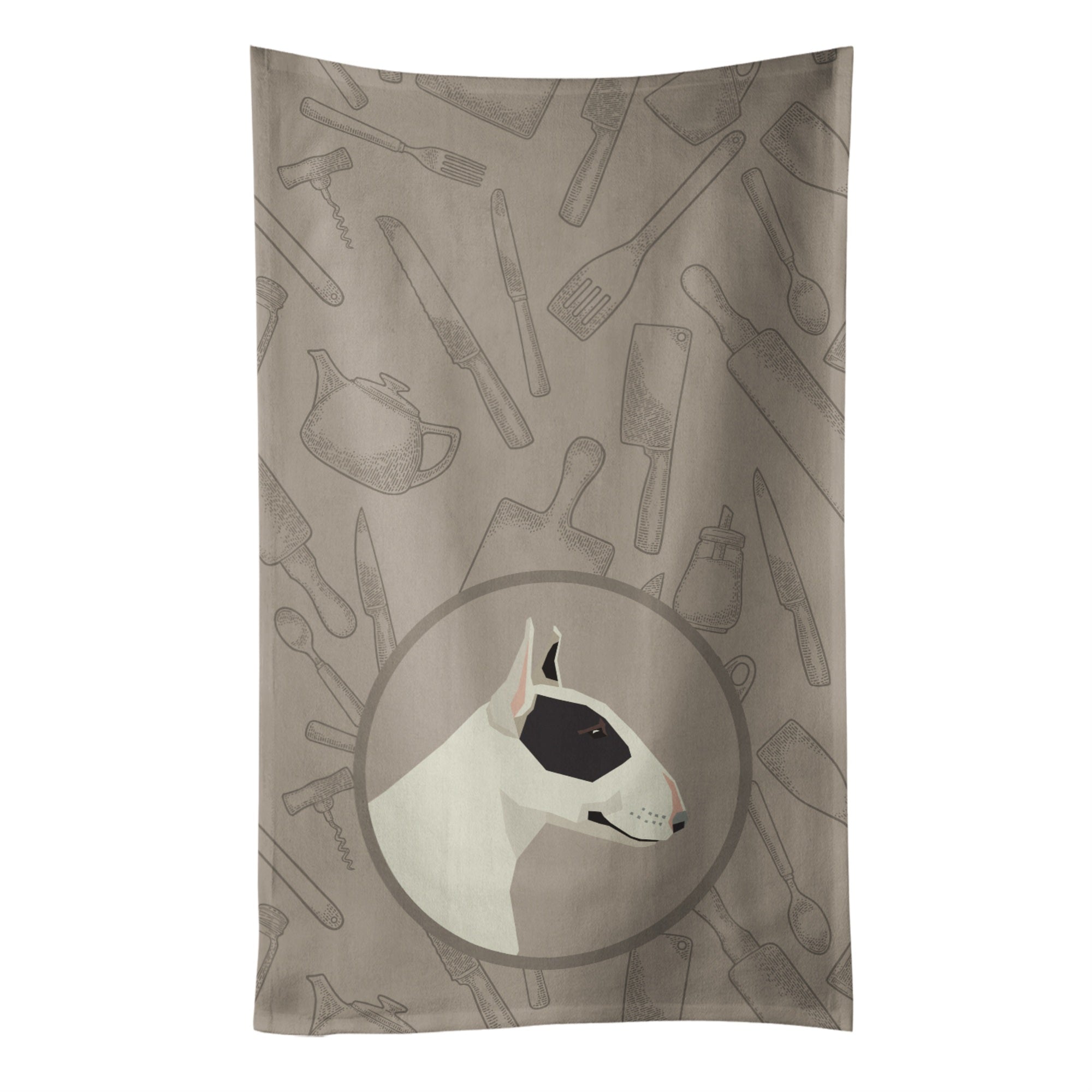 Caroline'S Treasures Ck2174Ktwl Black And White Bull Terrier In The Kitchen Kitchen Towel