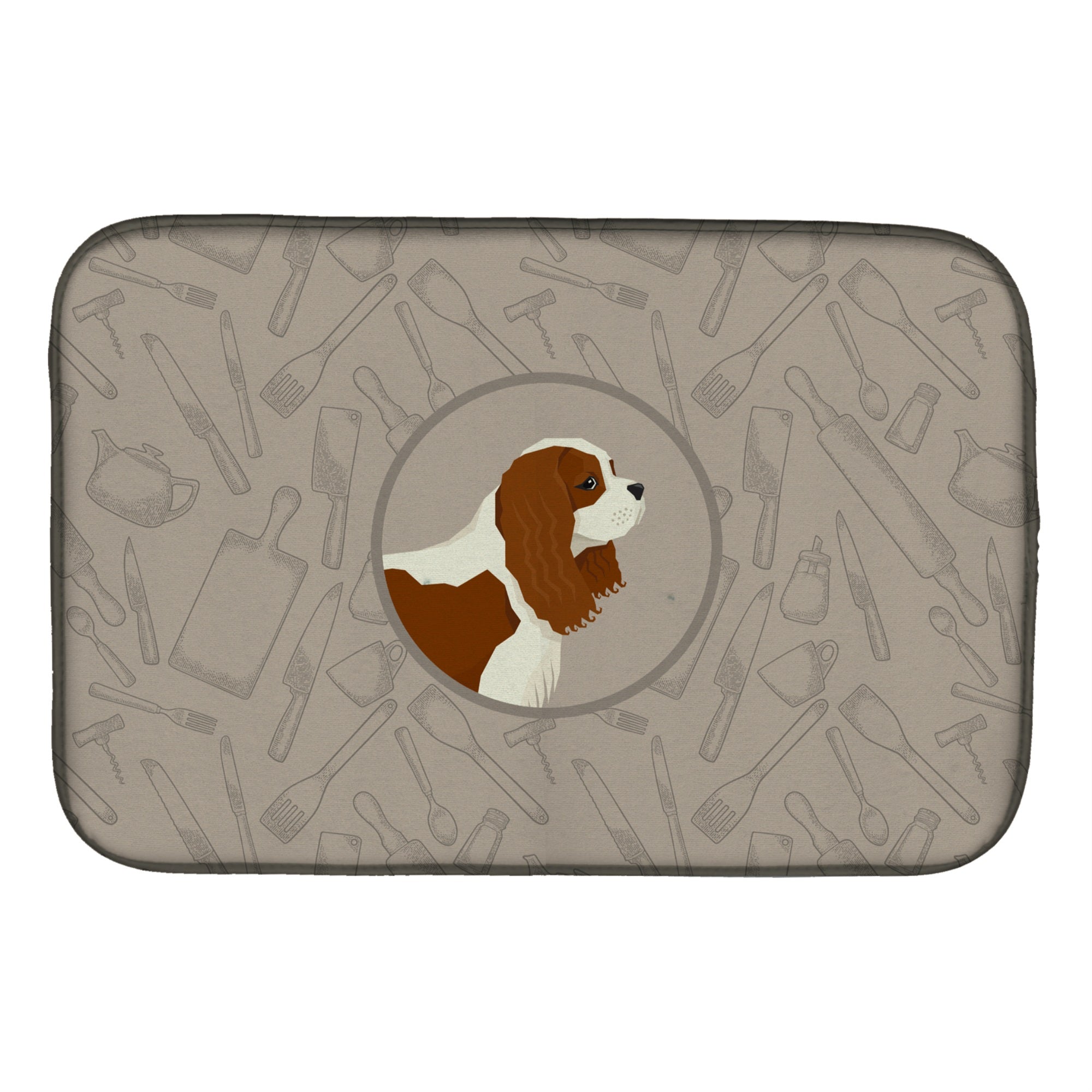 'Caroline'S Treasures Ck2176Ddm Cavalier Spaniel In The Kitchen Dish-Drying-Mats, 14X21, Multicolor''