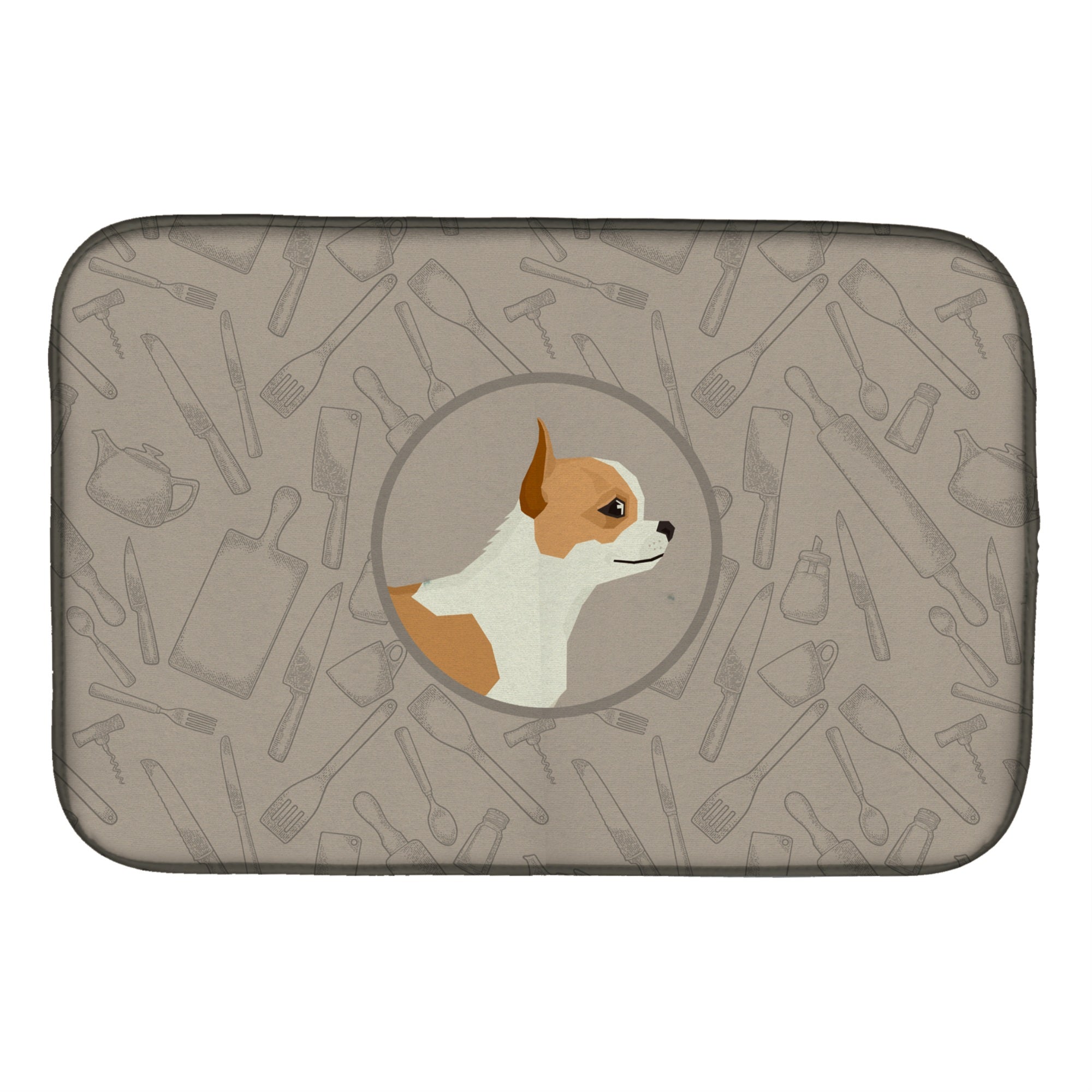 'Caroline'S Treasures Ck2177Ddm Chihuahua In The Kitchen Dish-Drying-Mats, 14X21, Multicolor''
