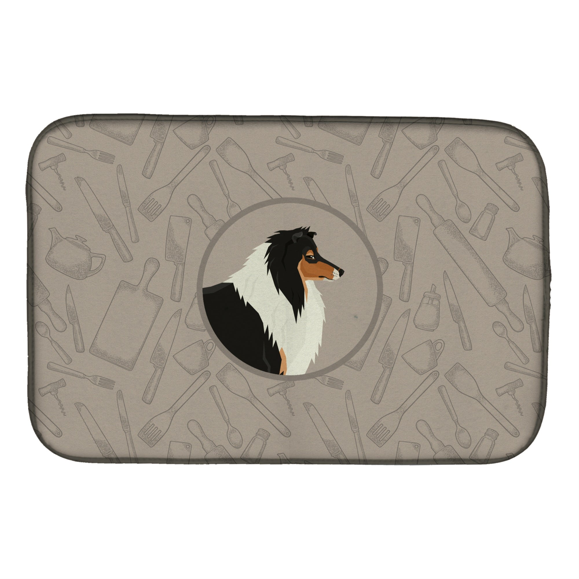 'Caroline'S Treasures Ck2179Ddm Collie In The Kitchen Dish-Drying-Mats, 14X21, Multicolor''