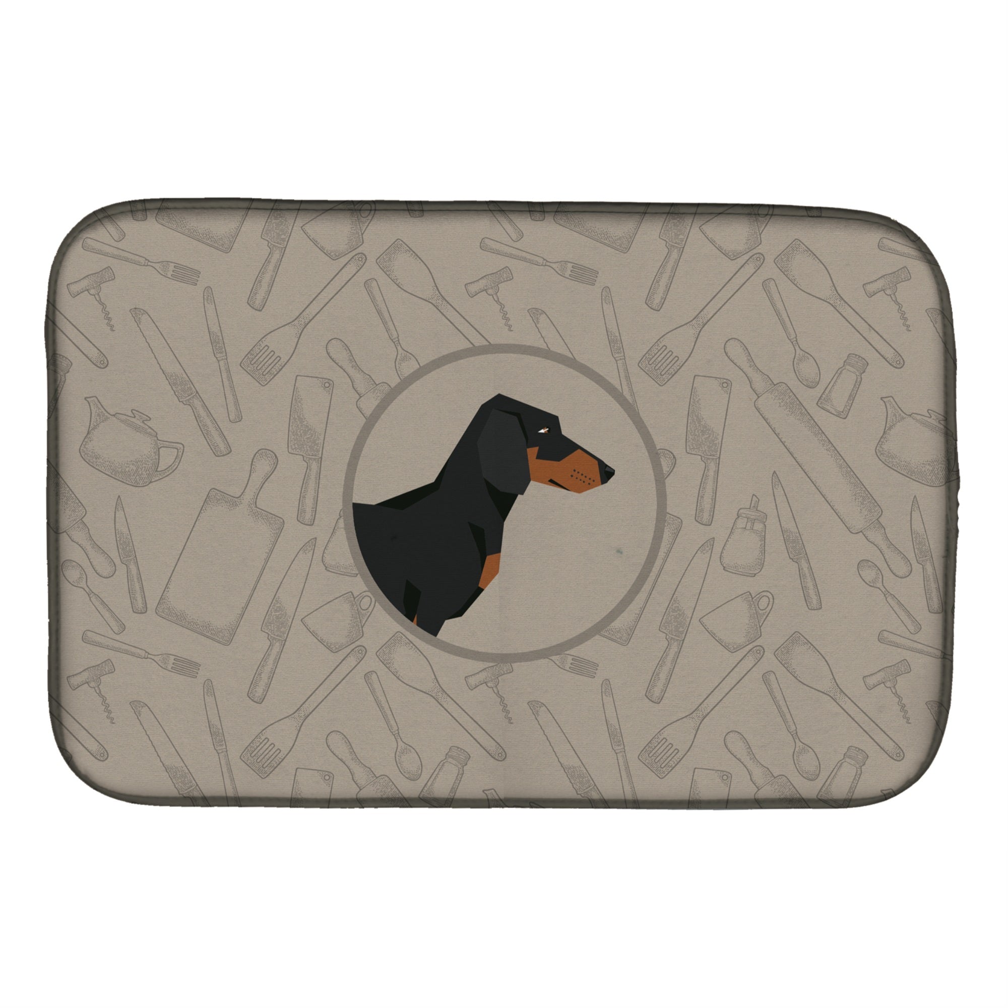 'Caroline'S Treasures Ck2180Ddm Dachshund In The Kitchen Dish-Drying-Mats, 14X21, Multicolor''
