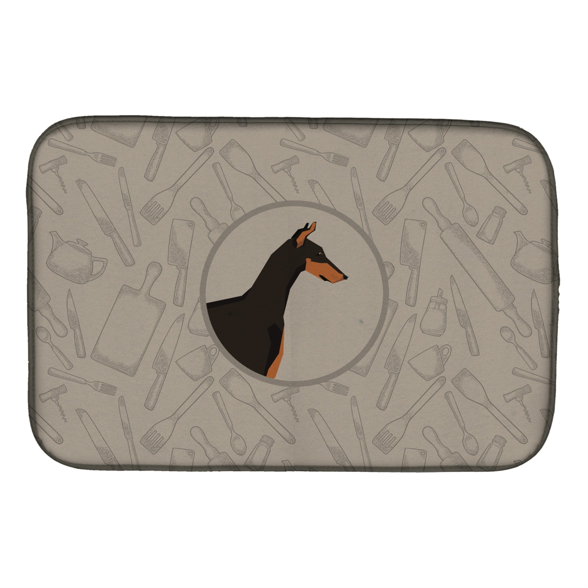 'Caroline'S Treasures Ck2182Ddm Doberman Pinscher In The Kitchen Dish-Drying-Mats, 14X21, Multicolor''