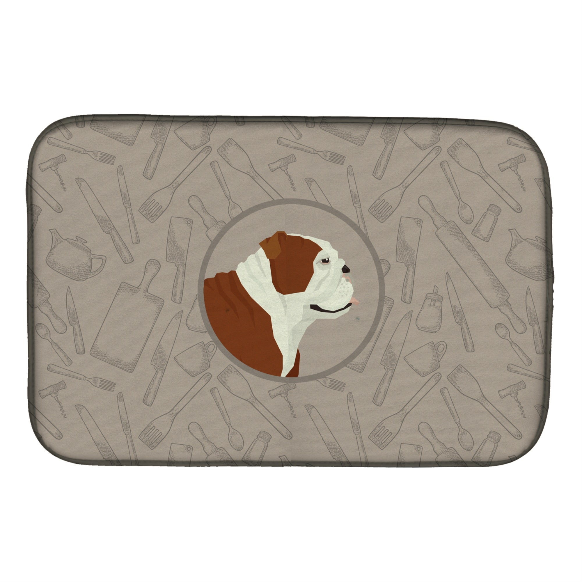 'Caroline'S Treasures Ck2183Ddm English Bulldog In The Kitchen Dish-Drying-Mats, 14X21, Multicolor''