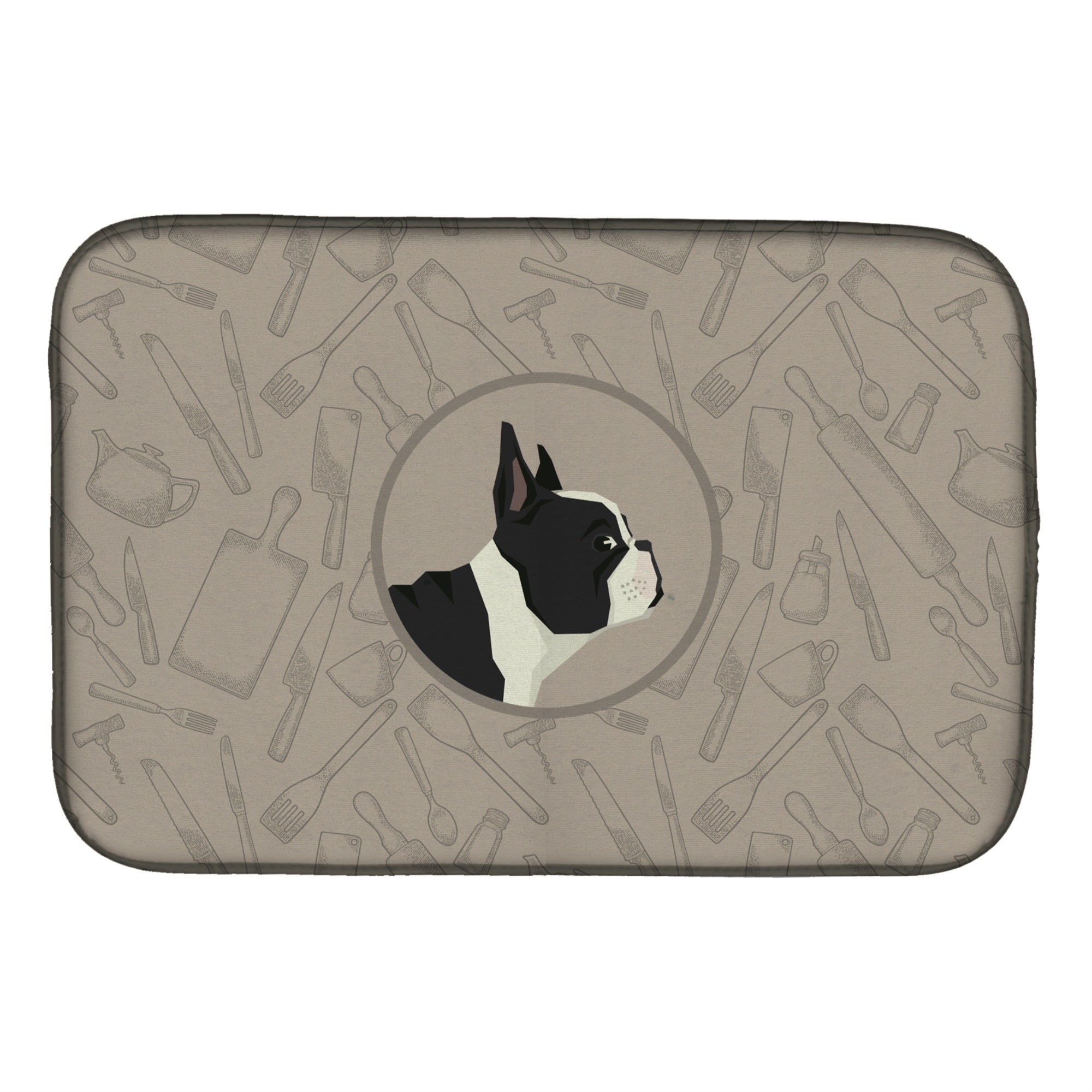 'Caroline'S Treasures Ck2186Ddm French Bulldog In The Kitchen Dish-Drying-Mats, 14X21, Multicolor''