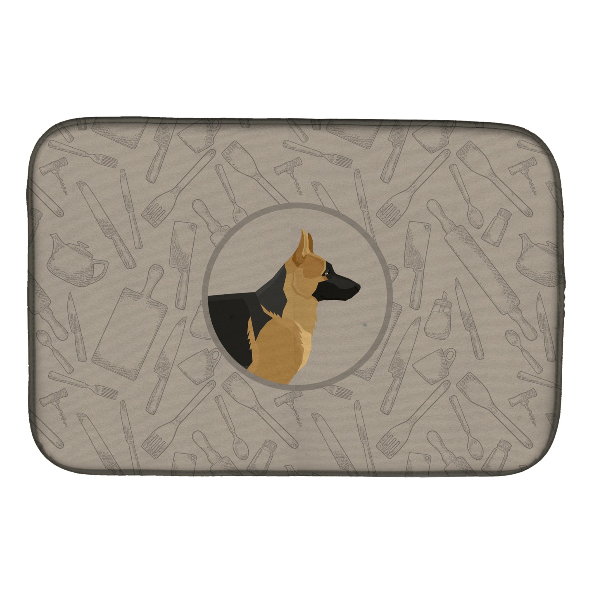 'Caroline'S Treasures Ck2187Ddm German Shepherd In The Kitchen Dish-Drying-Mats, 14X21, Multicolor''