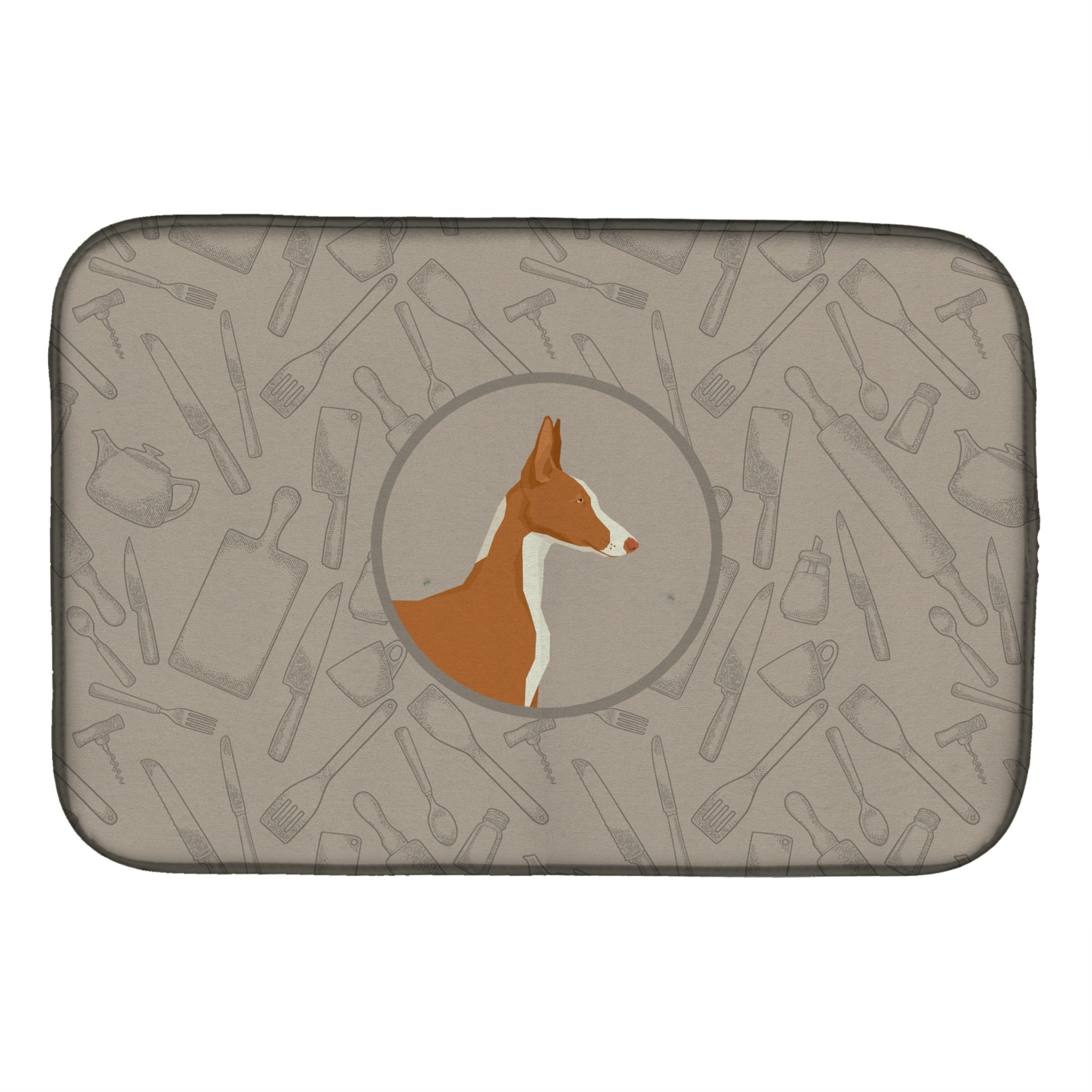 'Caroline'S Treasures Ck2192Ddm Ibizan Hound In The Kitchen Dish-Drying-Mats, 14X21, Multicolor''