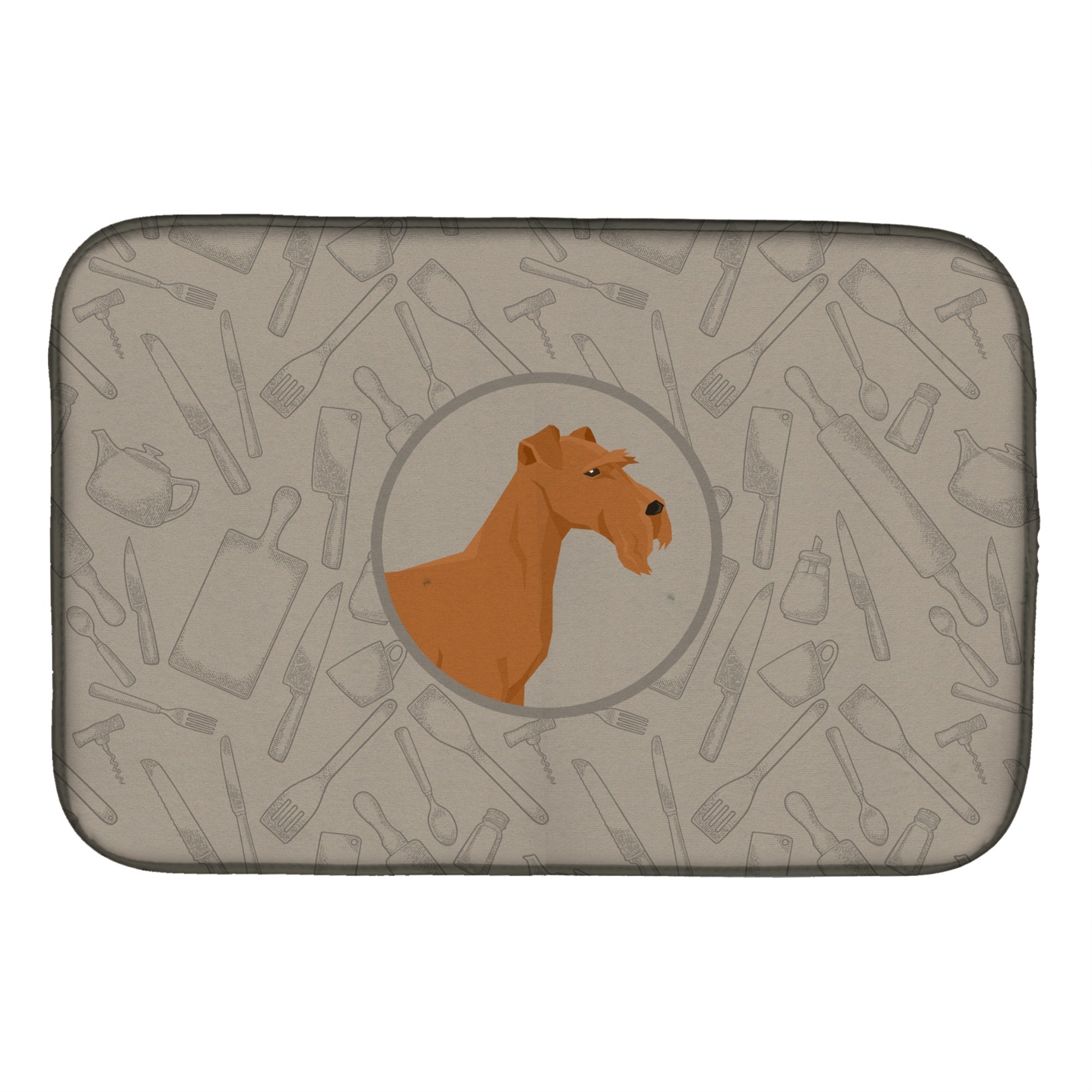 'Caroline'S Treasures Ck2193Ddm Irish Terrier In The Kitchen Dish-Drying-Mats, 14X21, Multicolor''