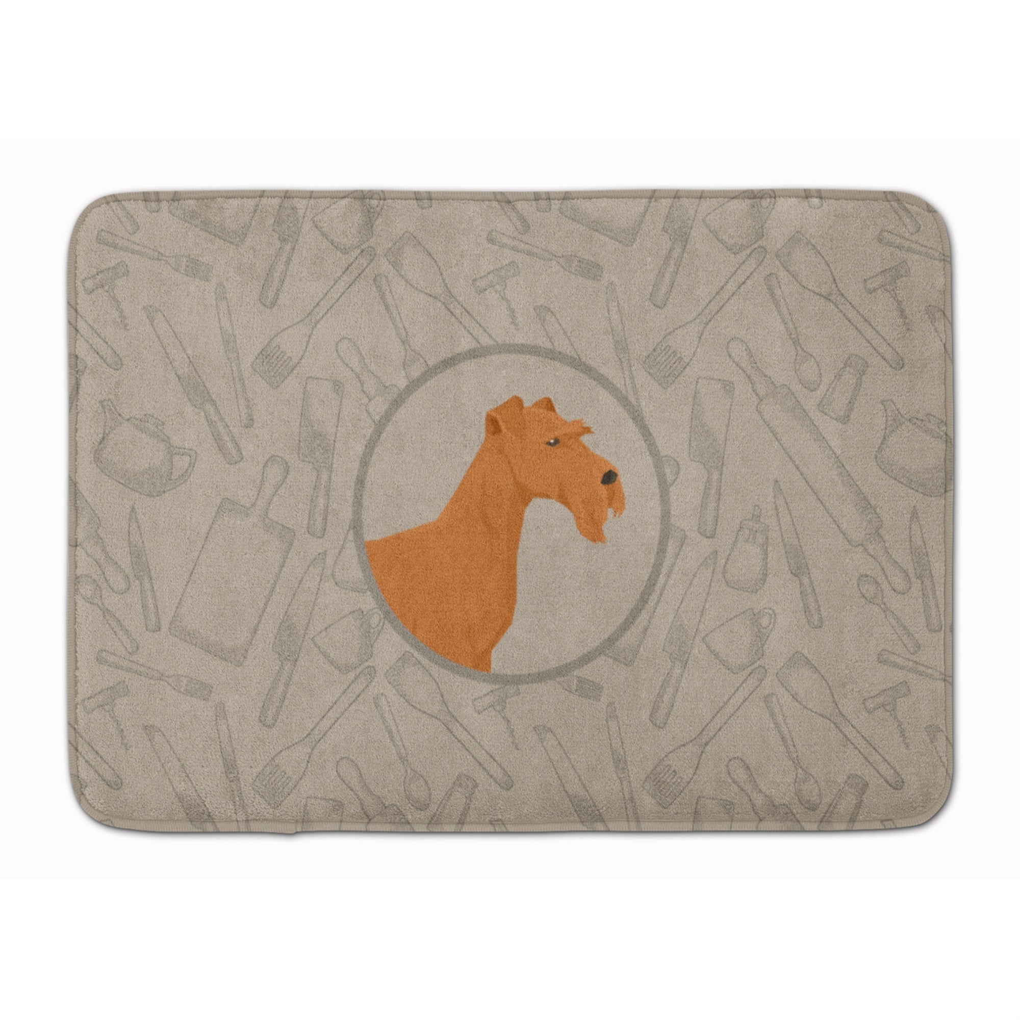 'Caroline'S Treasures Irish Terrier In The Kitchen Machine Washable Memory Foam Mat Doormats, Multicolor''