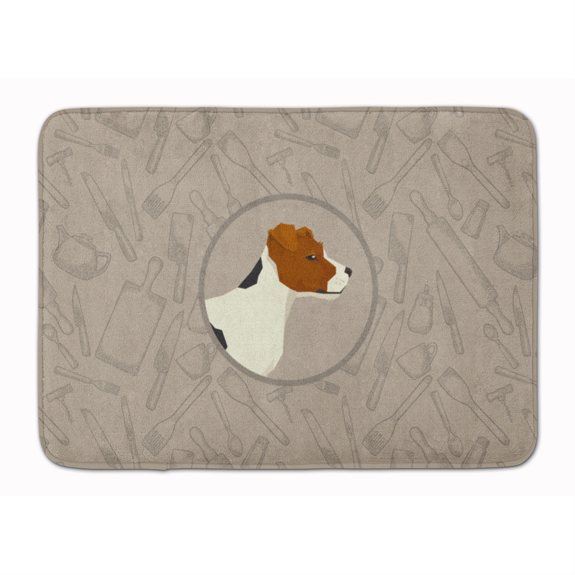 'Caroline'S Treasures Jack Russell Terrier In The Kitchen Machine Washable Memory Foam Mat Doormats, Multicolor''