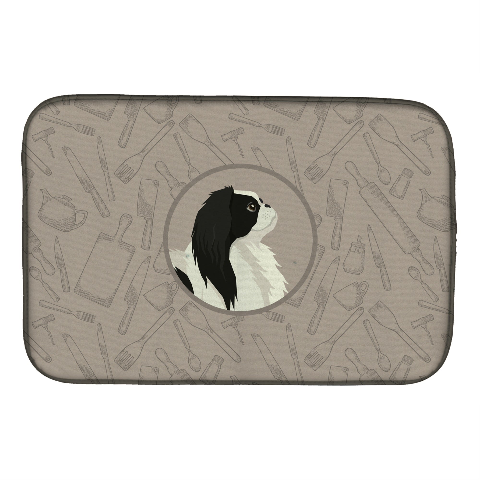 'Caroline'S Treasures Ck2195Ddm Japanese Chin In The Kitchen Dish-Drying-Mats, 14X21, Multicolor''