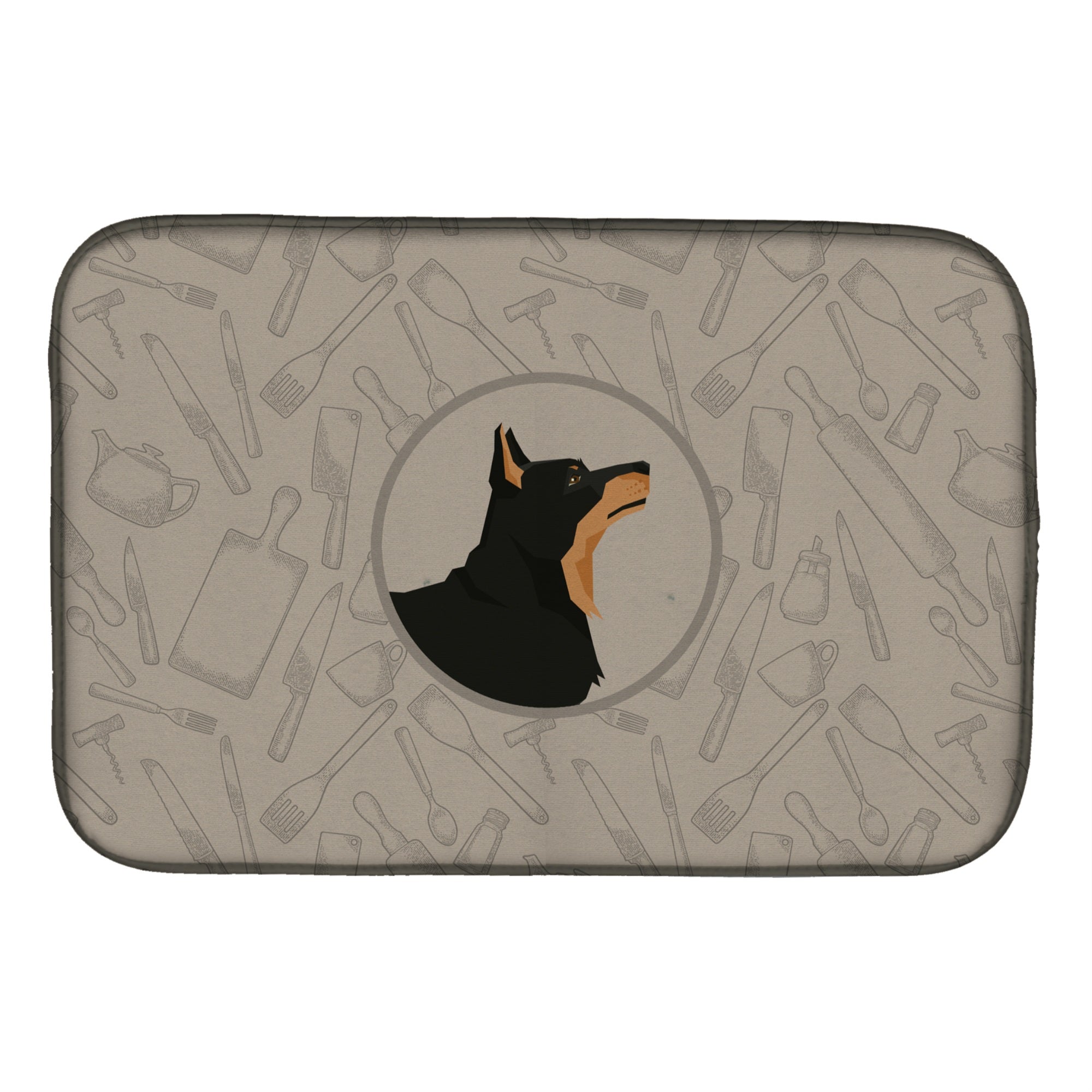 'Caroline'S Treasures Ck2197Ddm Lancashire Terrier In The Kitchen Dish-Drying-Mats, 14X21, Multicolor''