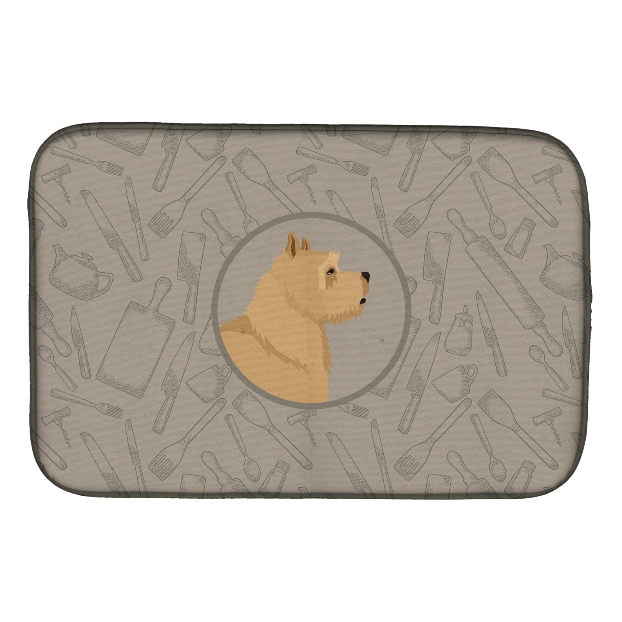 'Caroline'S Treasures Ck2198Ddm Norwich Terrier In The Kitchen Dish-Drying-Mats, 14X21, Multicolor''