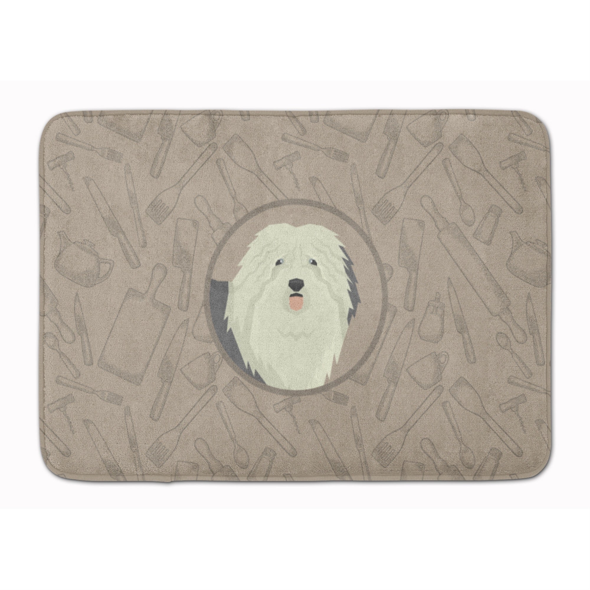 'Caroline'S Treasures Old English Sheepdog In The Kitchen Machine Washable Memory Foam Mat Doormats, Multicolor''