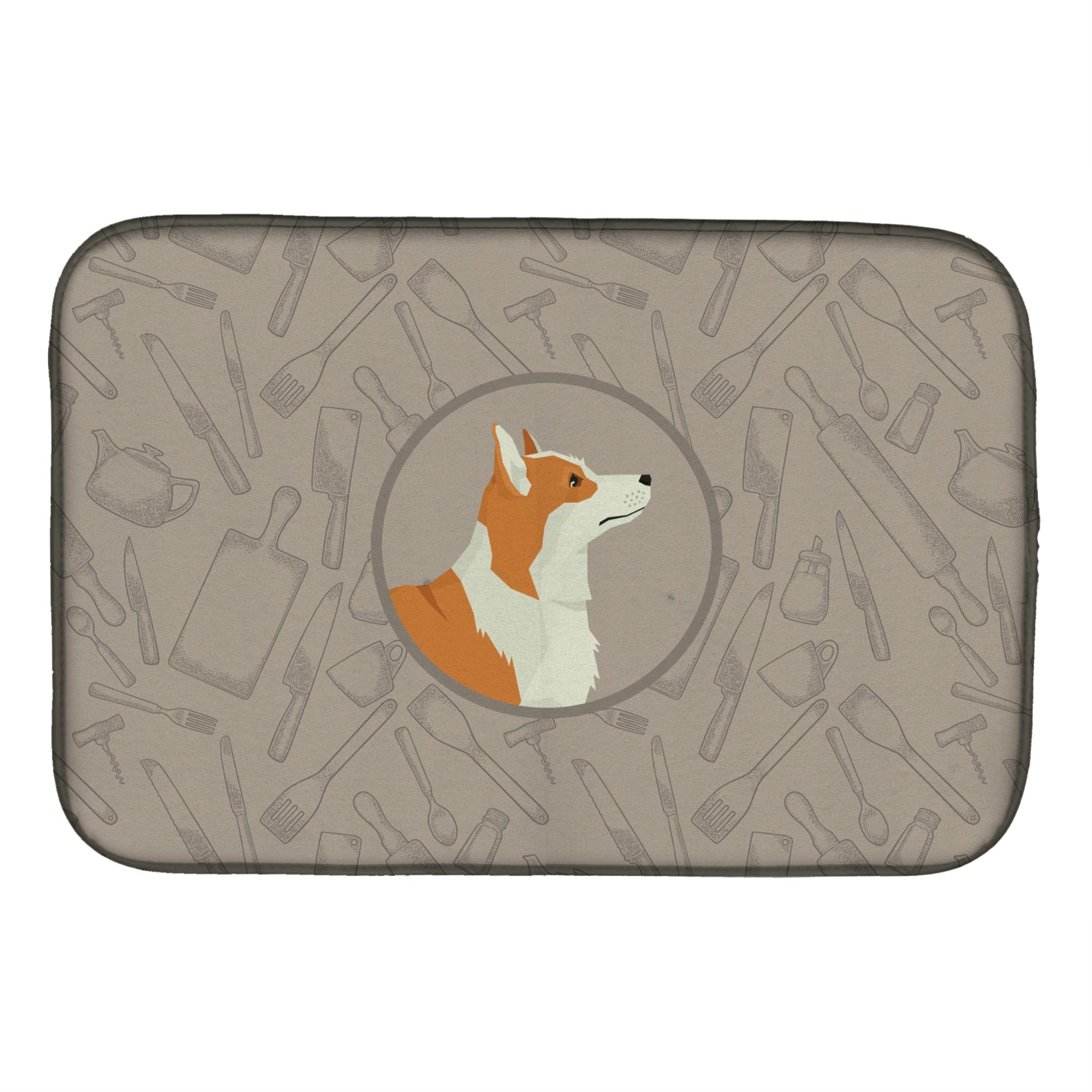 'Caroline'S Treasures Ck2201Ddm Pembroke Corgi In The Kitchen Dish-Drying-Mats, 14X21, Multicolor''
