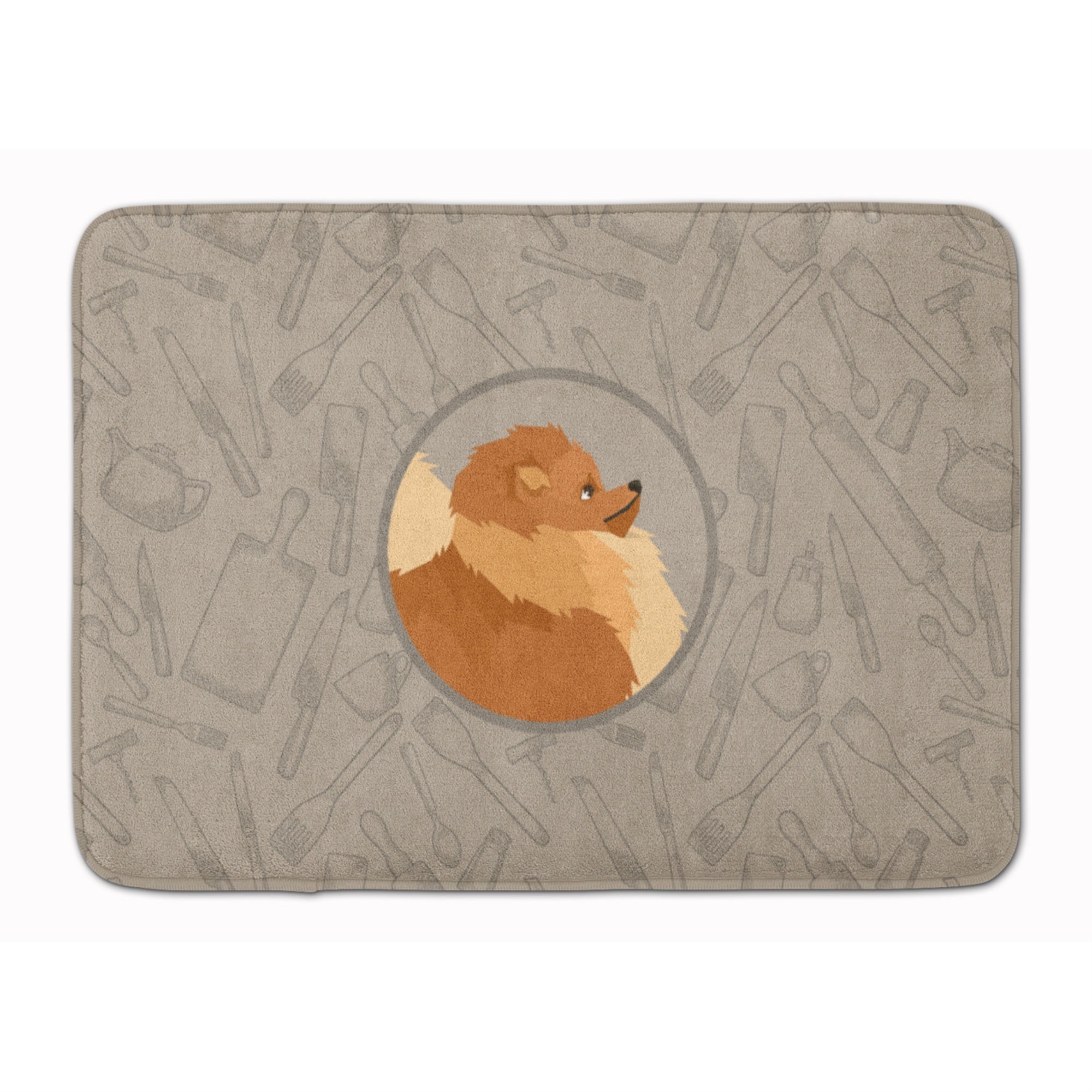 'Caroline'S Treasures Pomeranian In The Kitchen Machine Washable Memory Foam Mat Doormats, Multicolor''