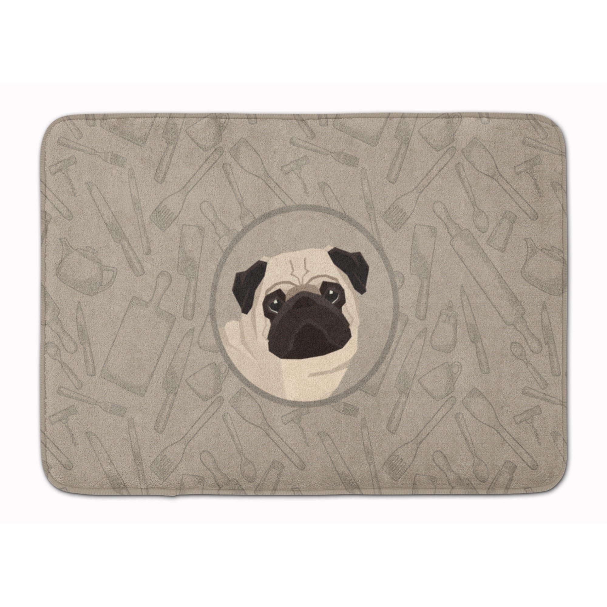 'Caroline'S Treasures Pug In The Kitchen Machine Washable Memory Foam Mat Doormats, Multicolor''