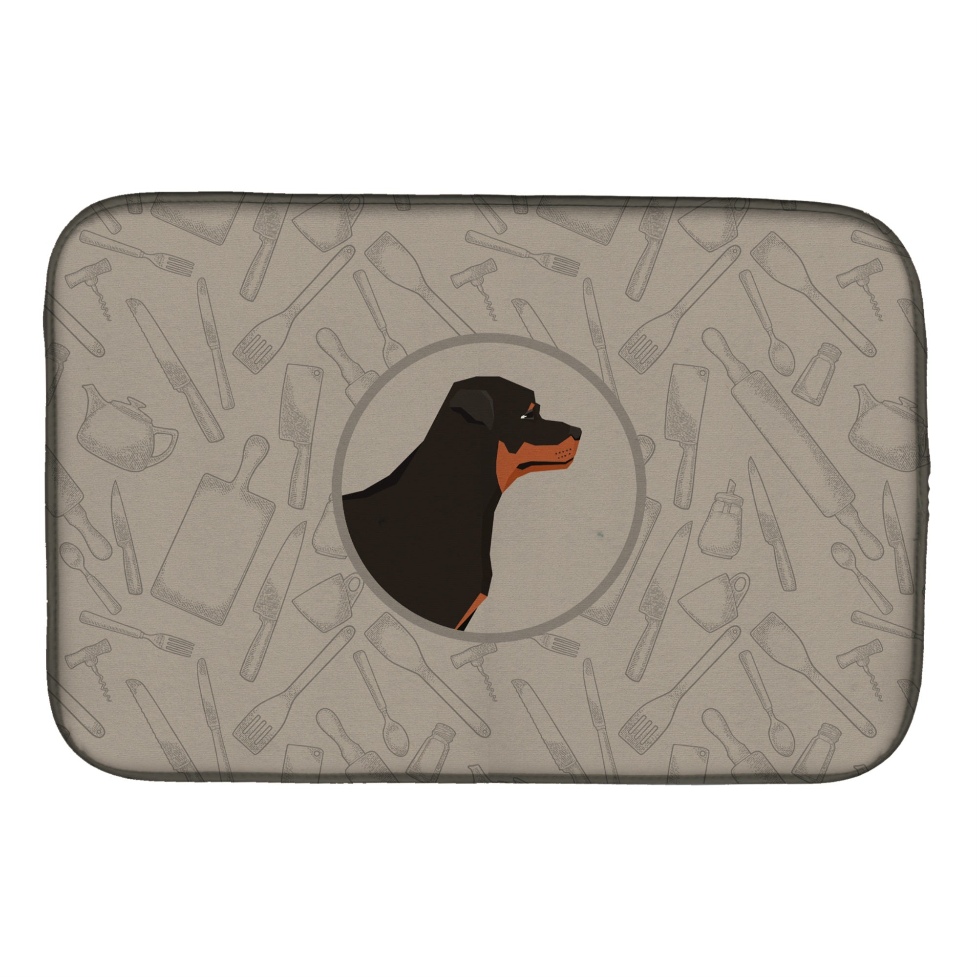 'Caroline'S Treasures Ck2205Ddm Rottweiler In The Kitchen Dish-Drying-Mats, 14X21, Multicolor''
