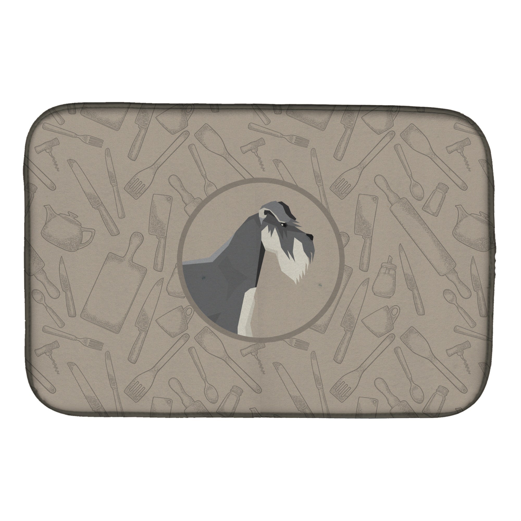 'Caroline'S Treasures Ck2206Ddm Schnauzer In The Kitchen Dish-Drying-Mats, 14X21, Multicolor''