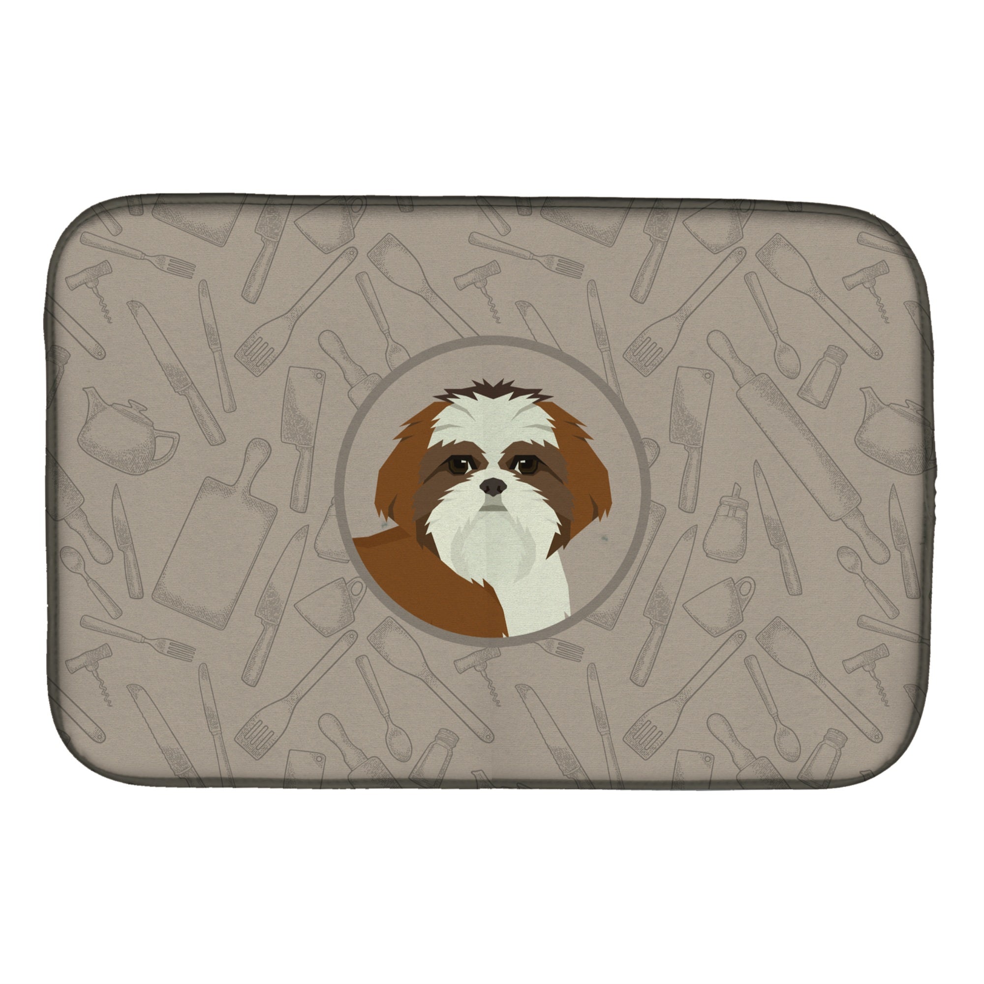 'Caroline'S Treasures Ck2210Ddm Shih Tzu In The Kitchen Dish-Drying-Mats, 14X21, Multicolor''