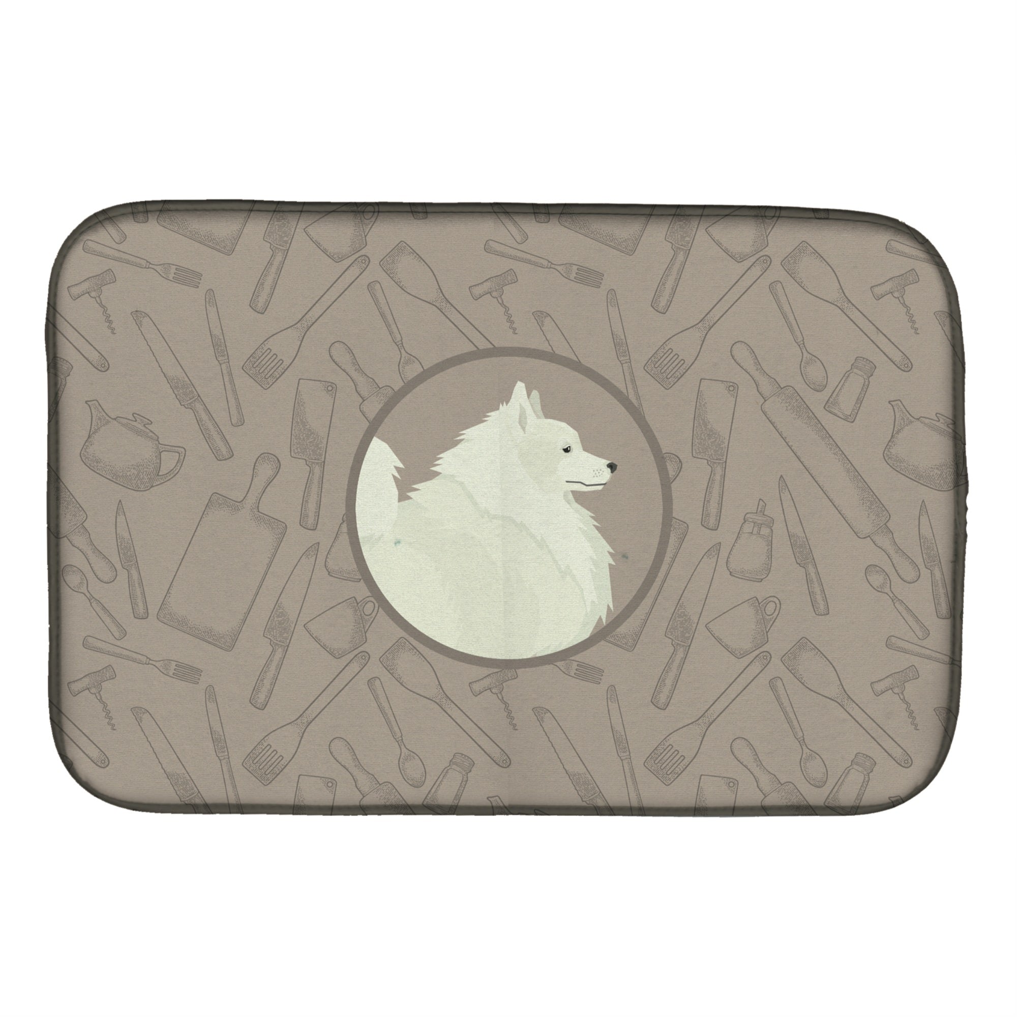 'Caroline'S Treasures Ck2212Ddm Spitz In The Kitchen Dish-Drying-Mats, 14X21, Multicolor''