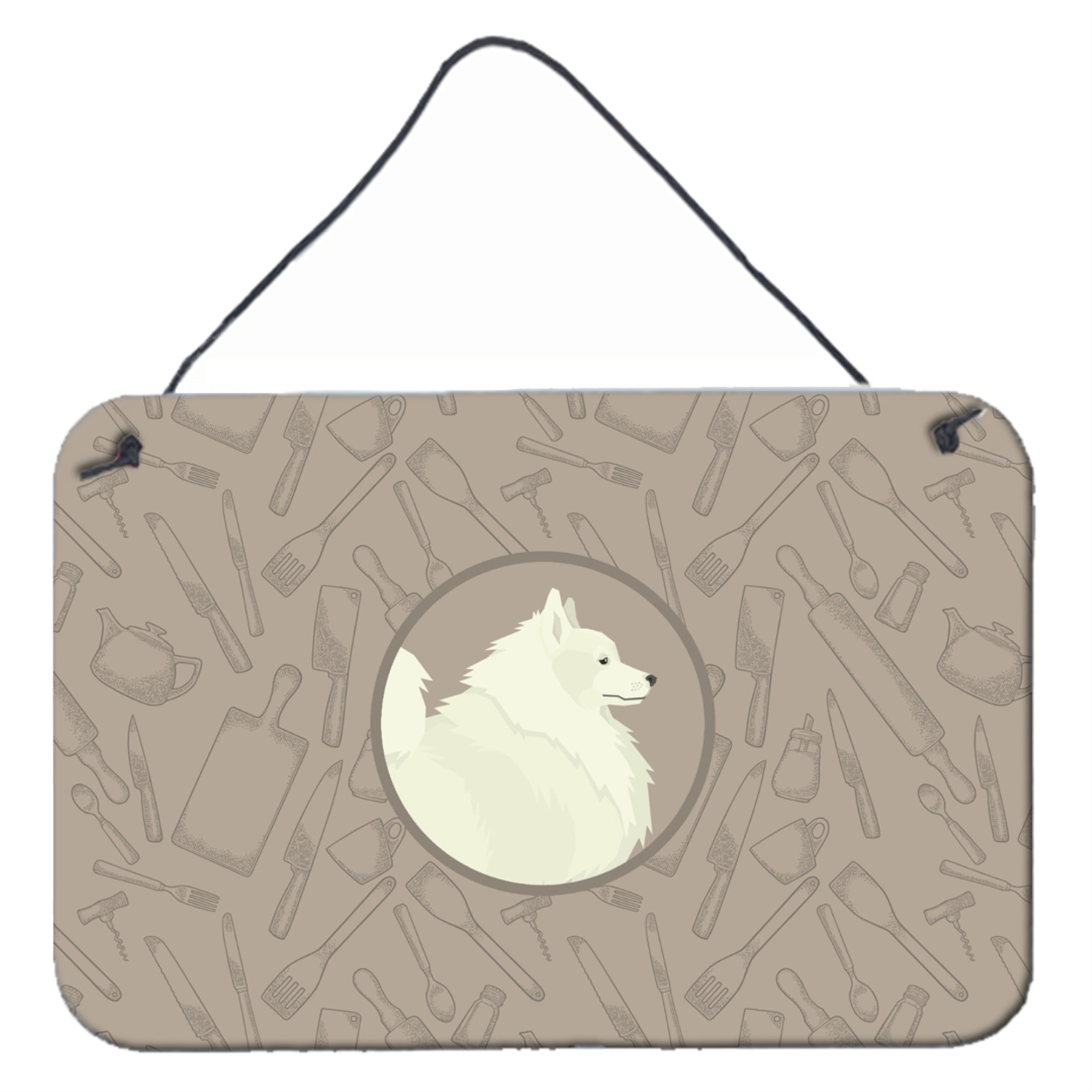 'Caroline'S Treasures Spitz In The Kitchen Door Hanging Prints Wall-Decor, Multicolor''