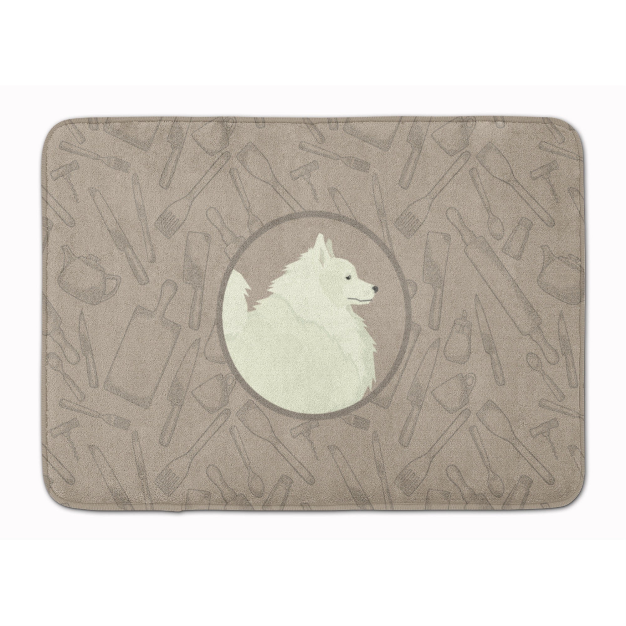 'Caroline'S Treasures Spitz In The Kitchen Machine Washable Memory Foam Mat Doormats, Multicolor''