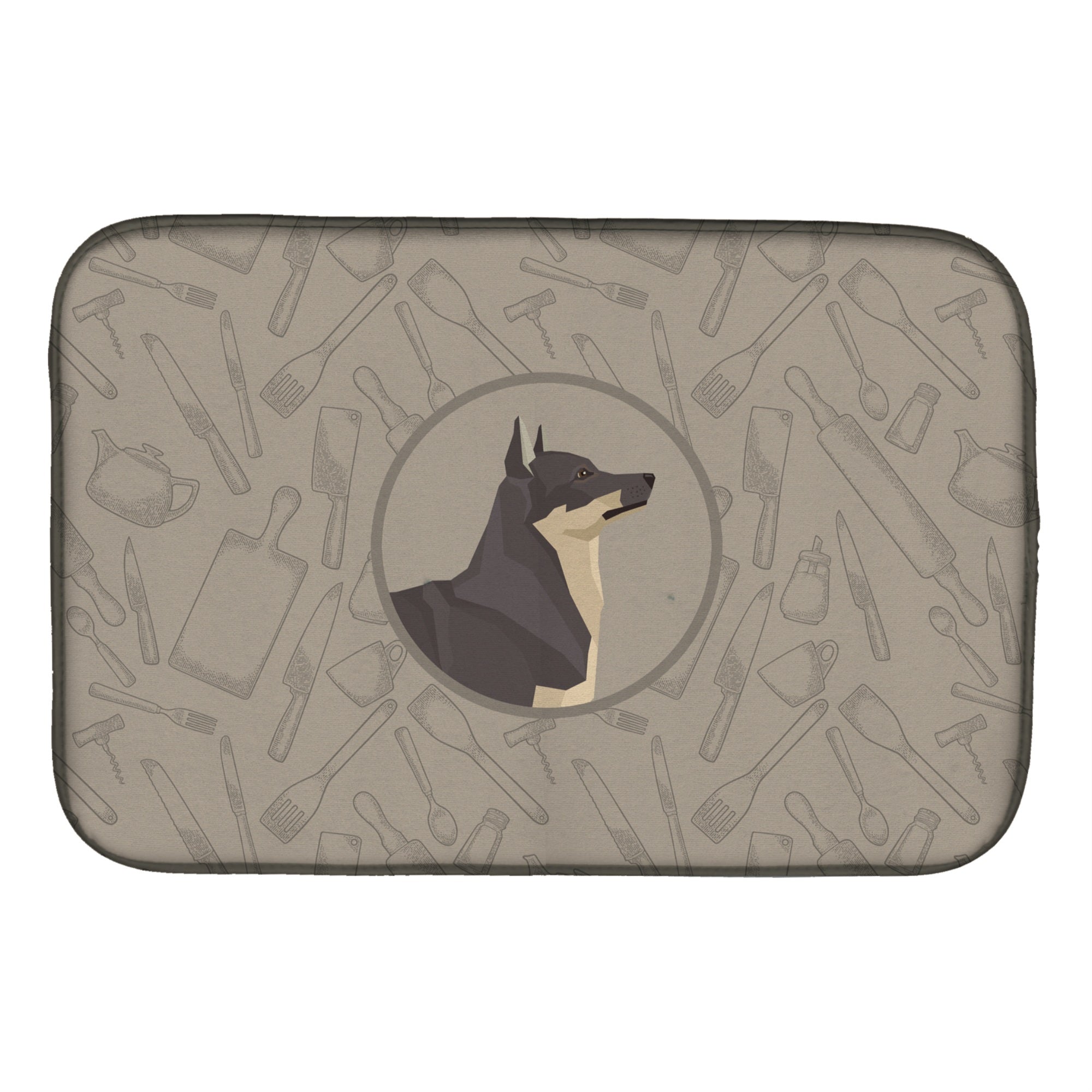 'Caroline'S Treasures Ck2213Ddm Swedish Vallhund In The Kitchen Dish-Drying-Mats, 14X21, Multicolor''