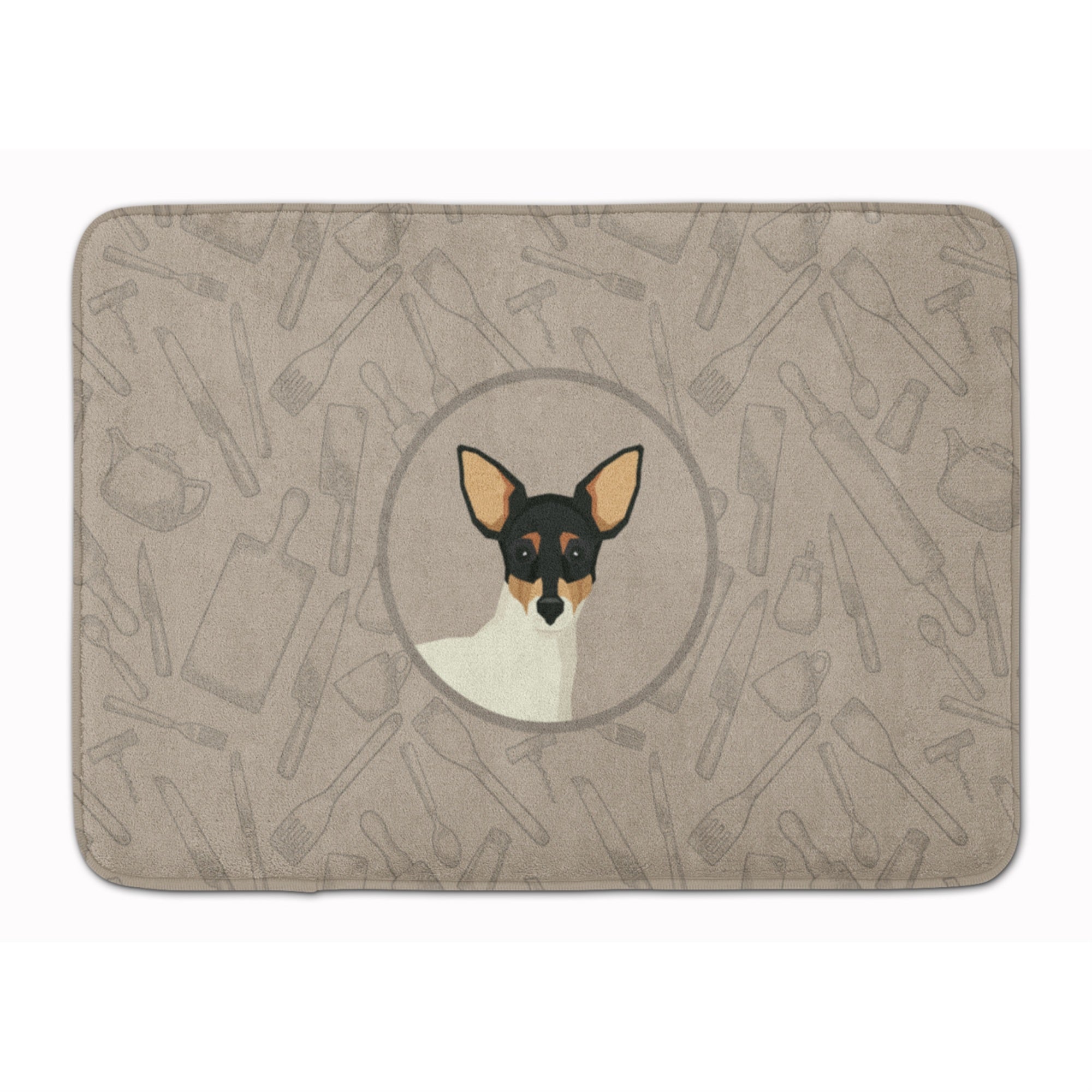 'Caroline'S Treasures Toy Fox Terrier In The Kitchen Machine Washable Memory Foam Mat Doormats, Multicolor''