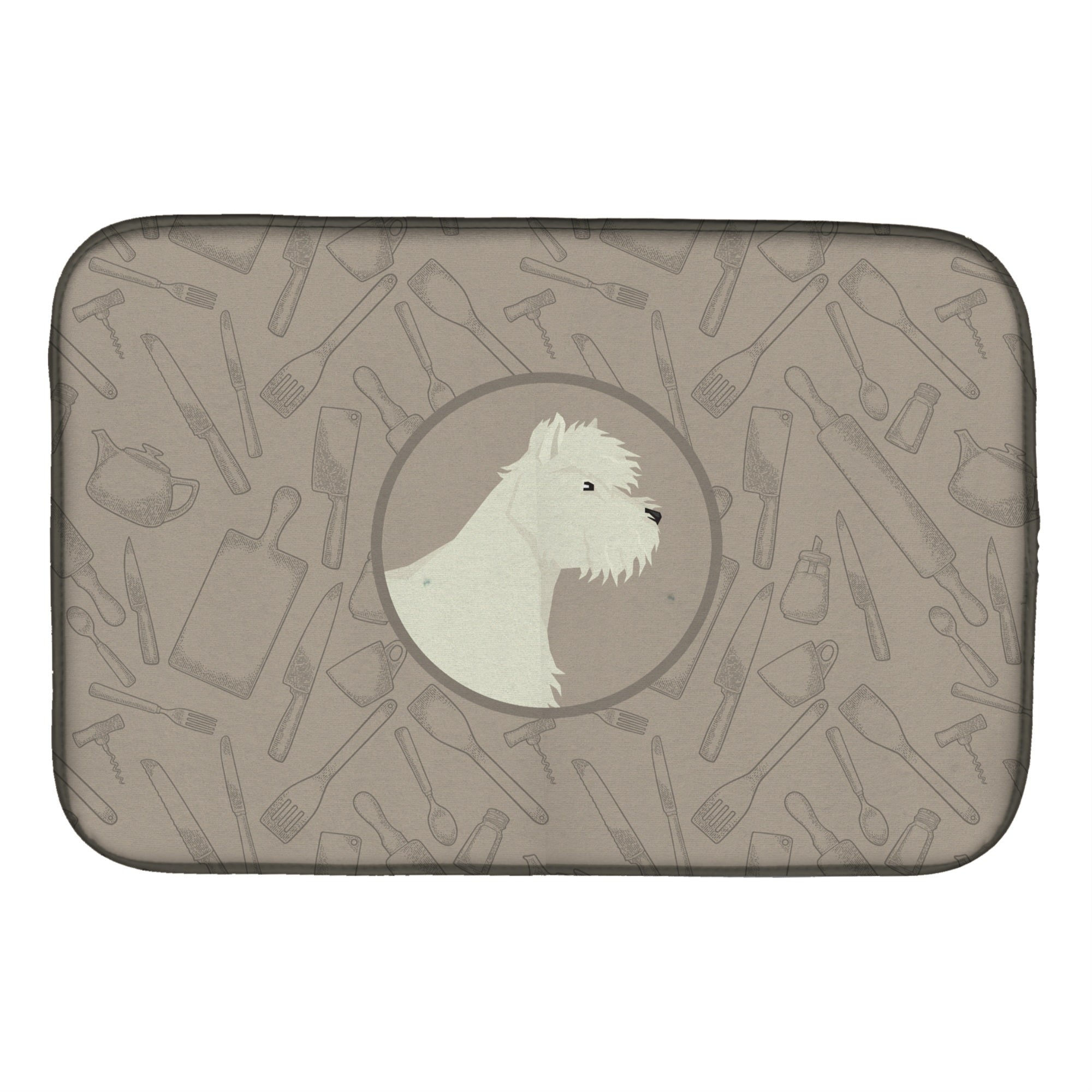 'Caroline'S Treasures Ck2216Ddm Westie In The Kitchen Dish-Drying-Mats, 14X21, Multicolor''