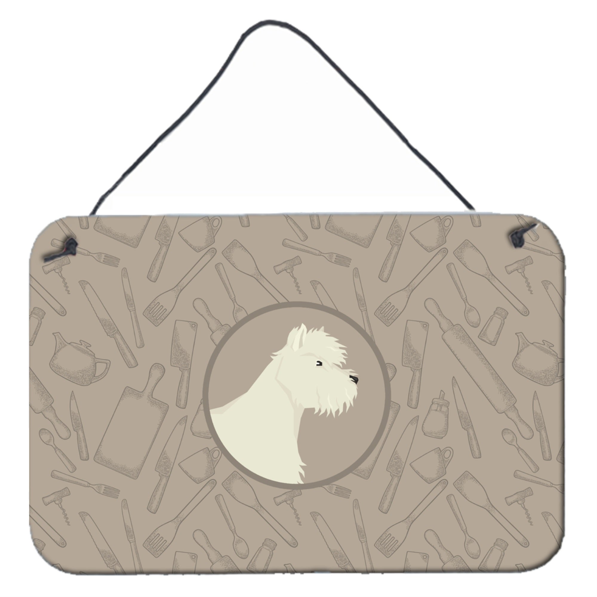 'Caroline'S Treasures Westie In The Kitchen Door Hanging Prints Wall-Decor, Multicolor''